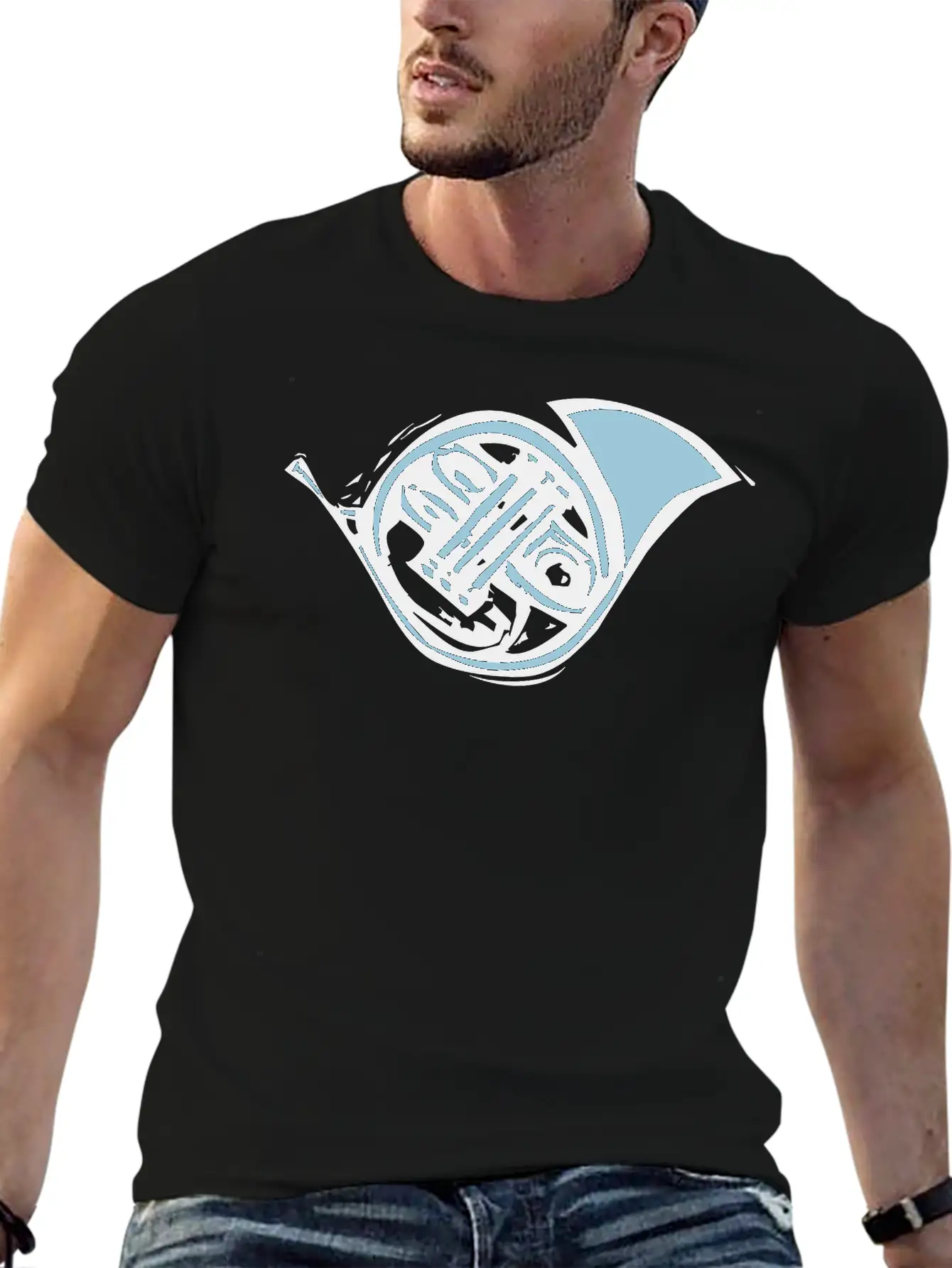 French Horn Stylish Everyday T-Shirt – Unisex Basic Cotton Tee