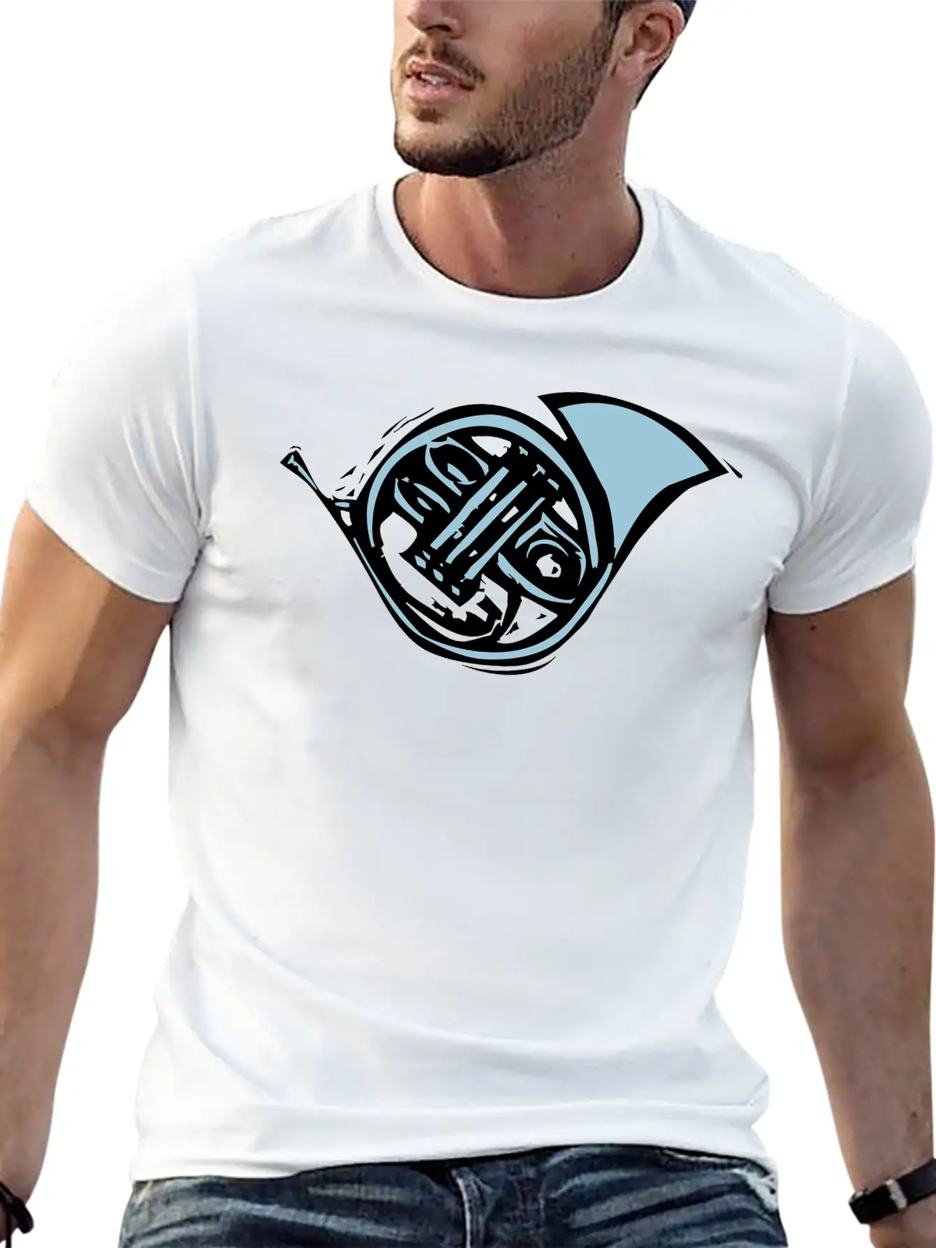 French Horn Stylish Everyday T-Shirt – Unisex Basic Cotton Tee
