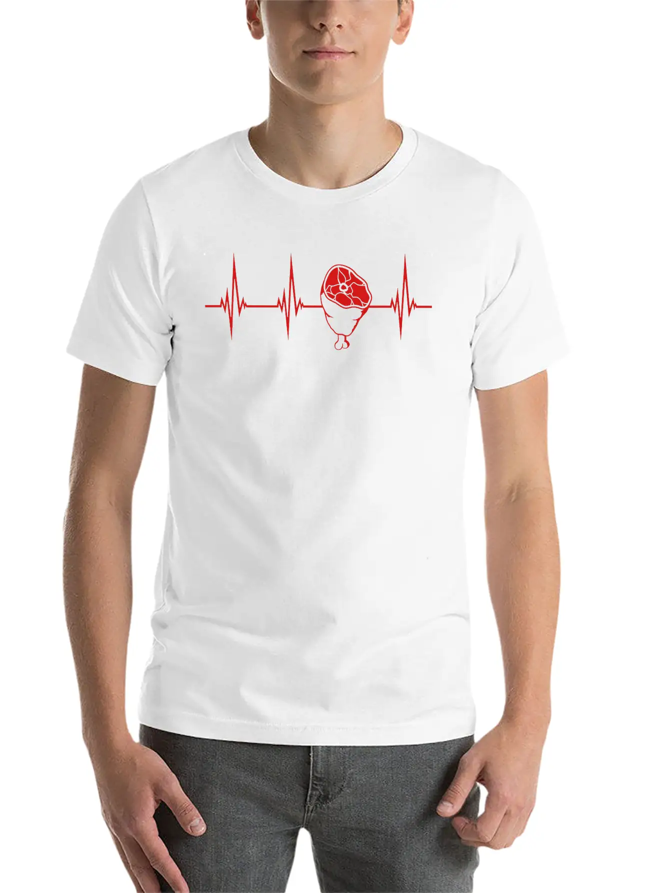 Frequency Delicious Heart Beat Pulse Meat Knuckle Essential Unisex Summer Tee – Soft Cotton Casual Fit