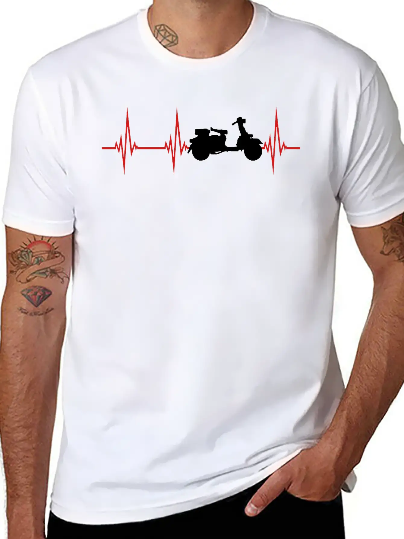 Frequency Heartbeat Scooter Pulse Clip Clipart Dri Comfortable Minimalist Graphic Tee – Summer Style Essential