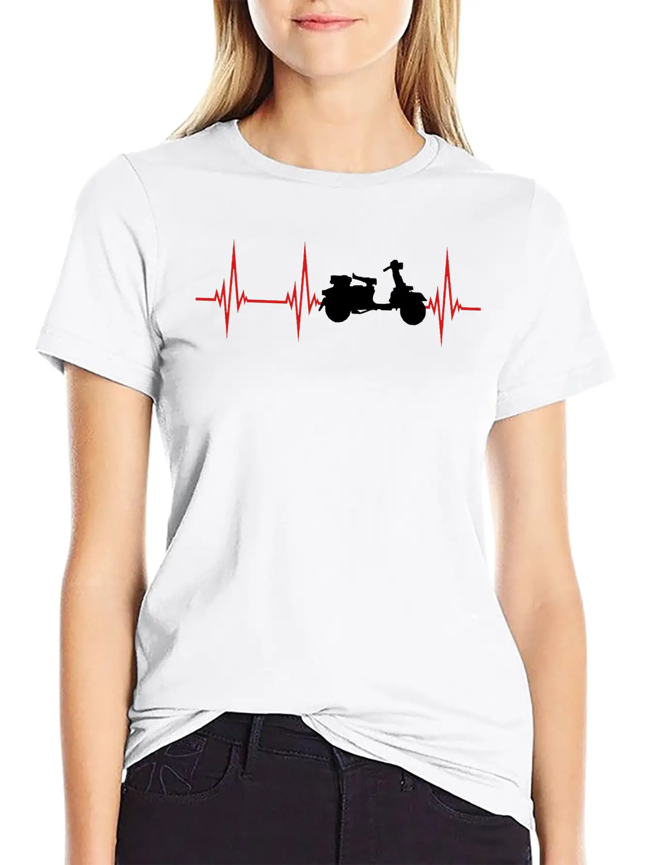 Frequency Heartbeat Scooter Pulse Clip Clipart Dri Comfortable Minimalist Graphic Tee – Summer Style Essential