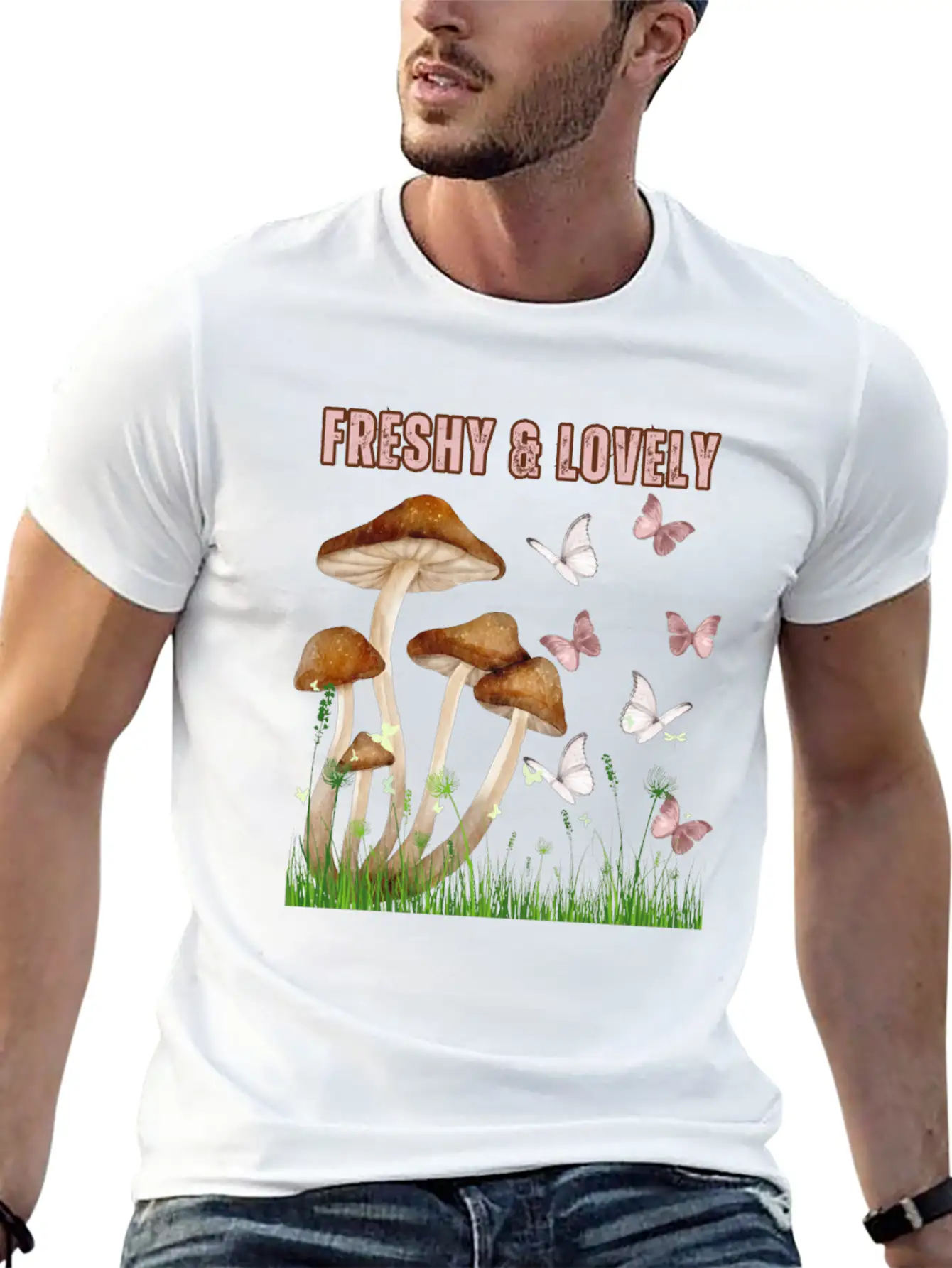 Freshy Lovely MushRooms 1 Stylish Everyday T-Shirt – Unisex Basic Cotton Tee