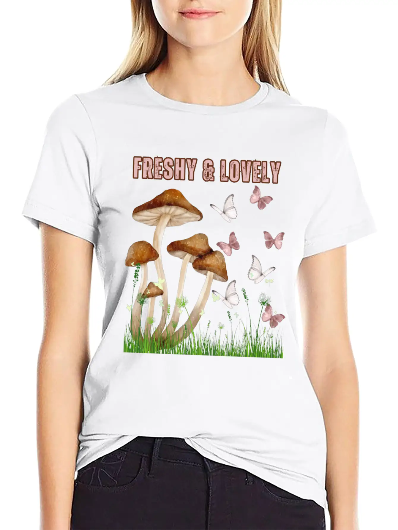 Freshy Lovely MushRooms 1 Stylish Everyday T-Shirt – Unisex Basic Cotton Tee