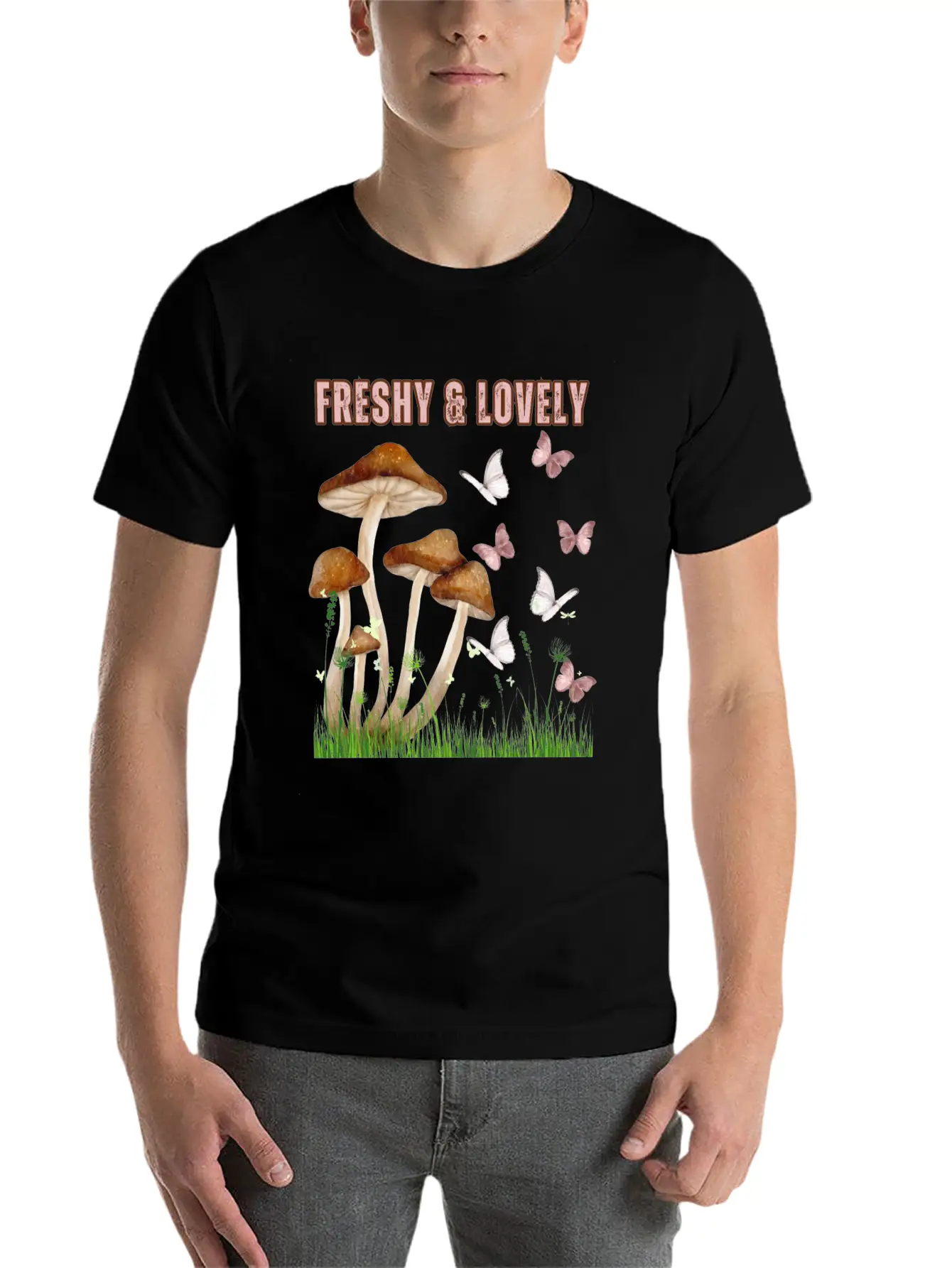 Freshy Lovely MushRooms 1 Stylish Everyday T-Shirt – Unisex Basic Cotton Tee