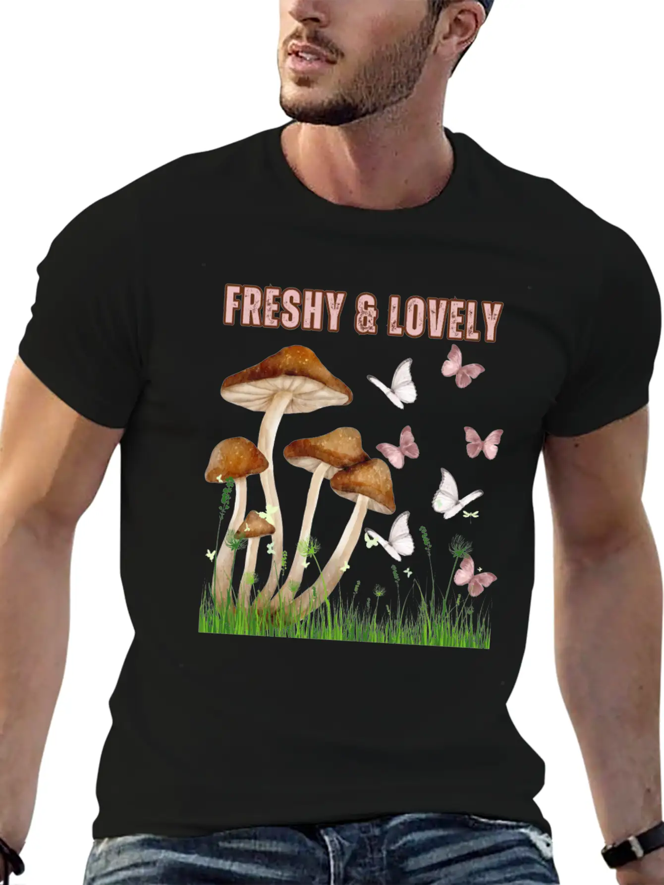 Freshy Lovely MushRooms 1 Stylish Everyday T-Shirt – Unisex Basic Cotton Tee