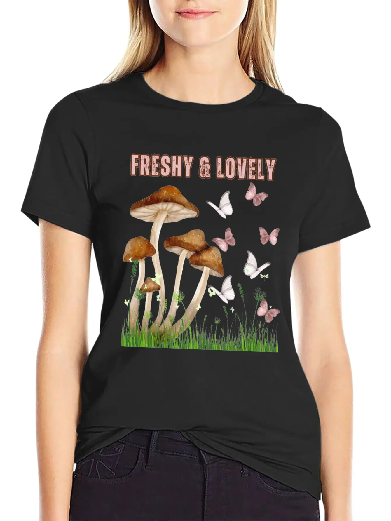 Freshy Lovely MushRooms 1 Stylish Everyday T-Shirt – Unisex Basic Cotton Tee
