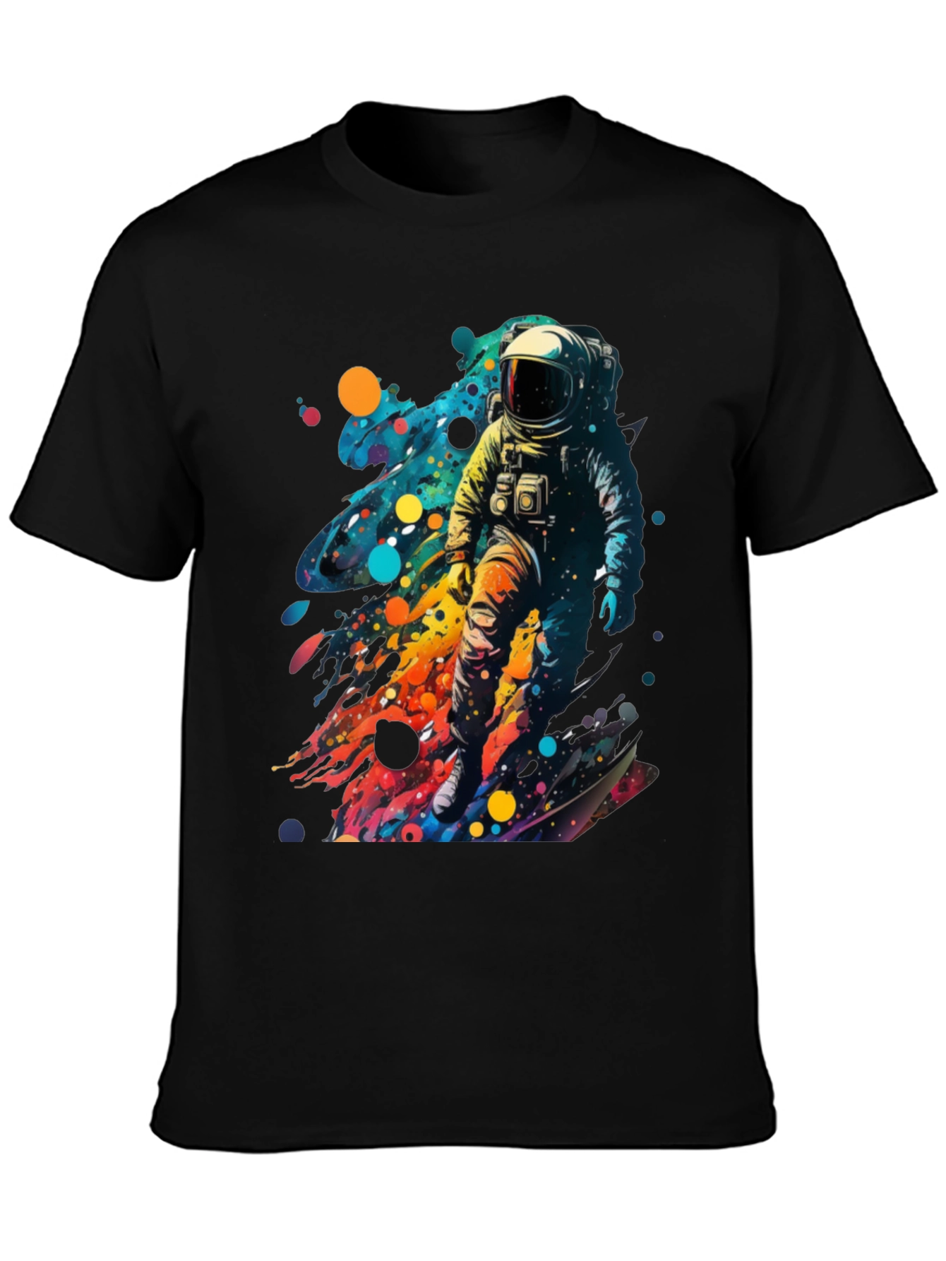Astronaut Splash Black T-Shirt