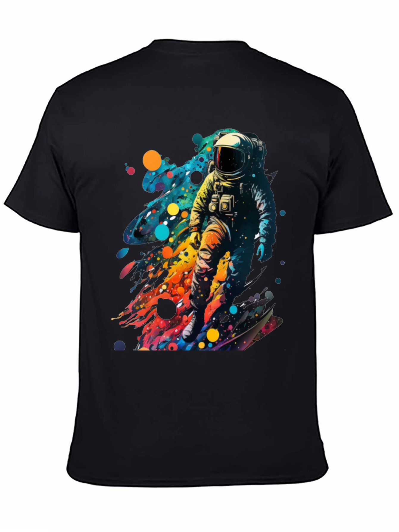 Astronaut Splash Black T-Shirt
