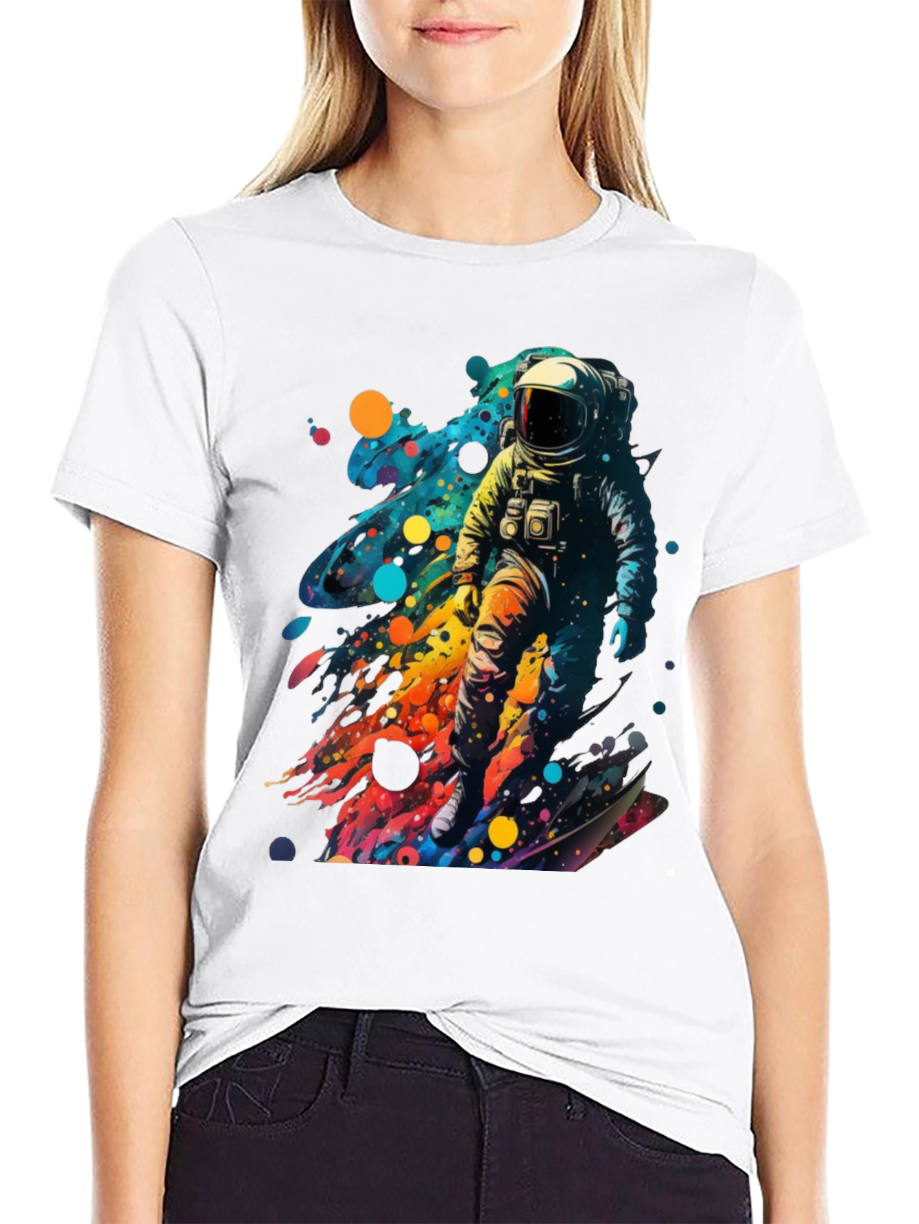Astronaut Splash Black T-Shirt