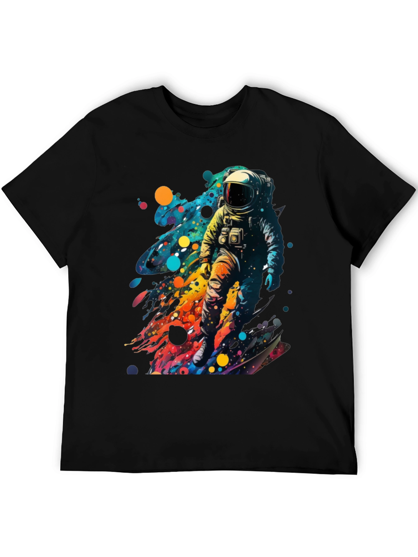 Astronaut Splash Black T-Shirt
