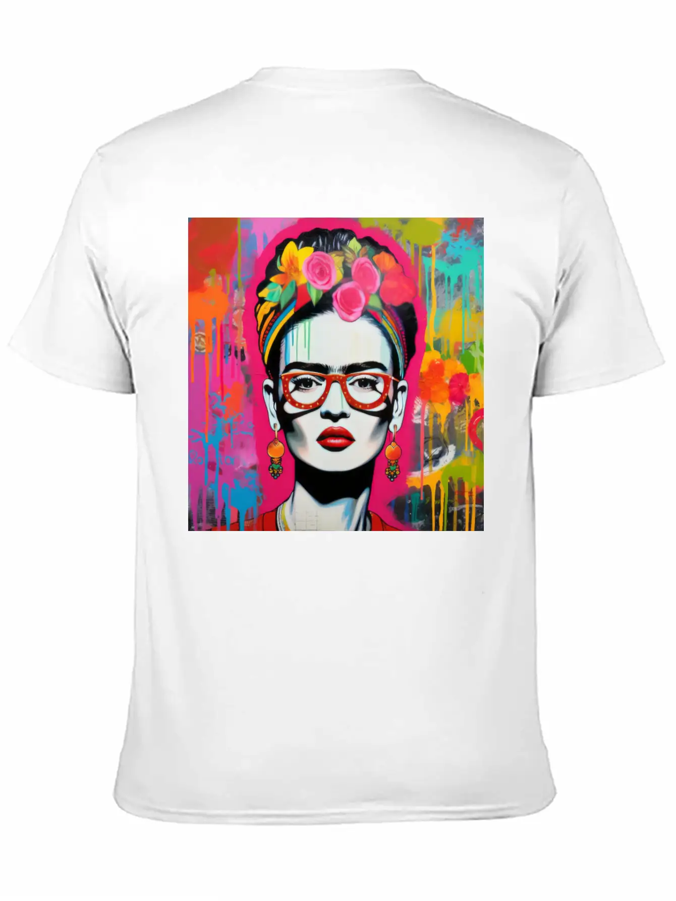 Frida Kahlo Style Urban Art Colorfull Graffiti Unisex Casual T-Shirt – Clean Design For Daily Comfort