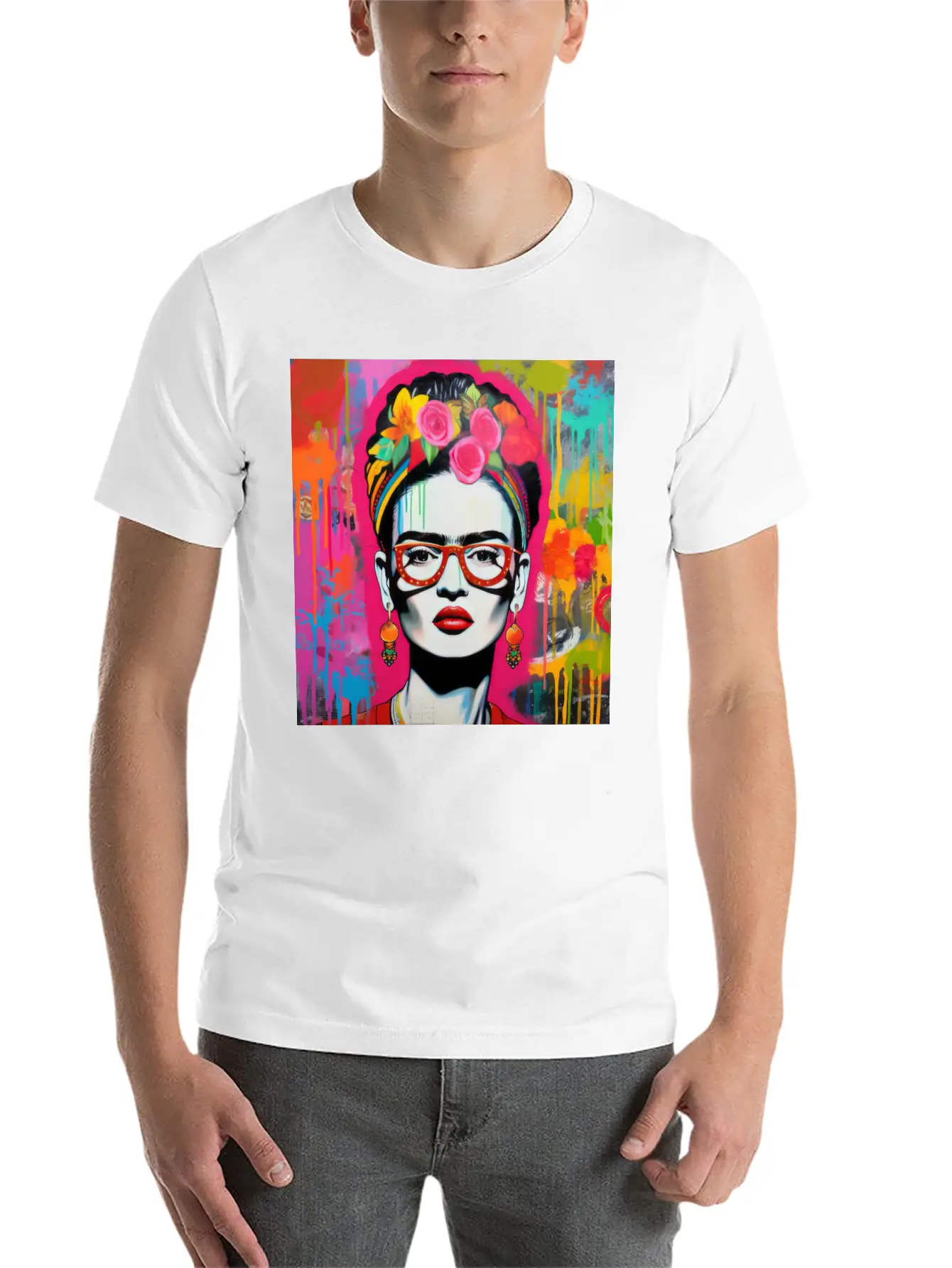 Frida Kahlo Style Urban Art Colorfull Graffiti Unisex Casual T-Shirt – Clean Design For Daily Comfort