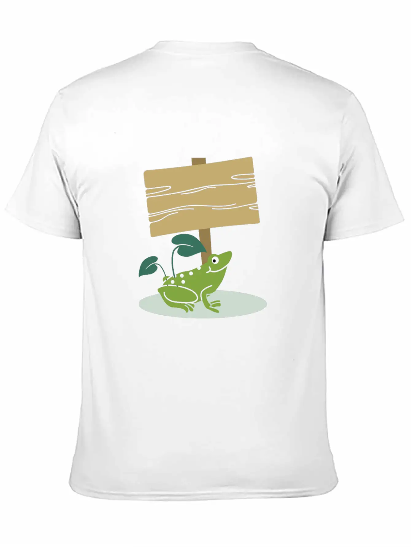 Frog With Sign -Write Your Own Custom Text Message Unisex Casual T-Shirt – Clean Design For Daily Comfort