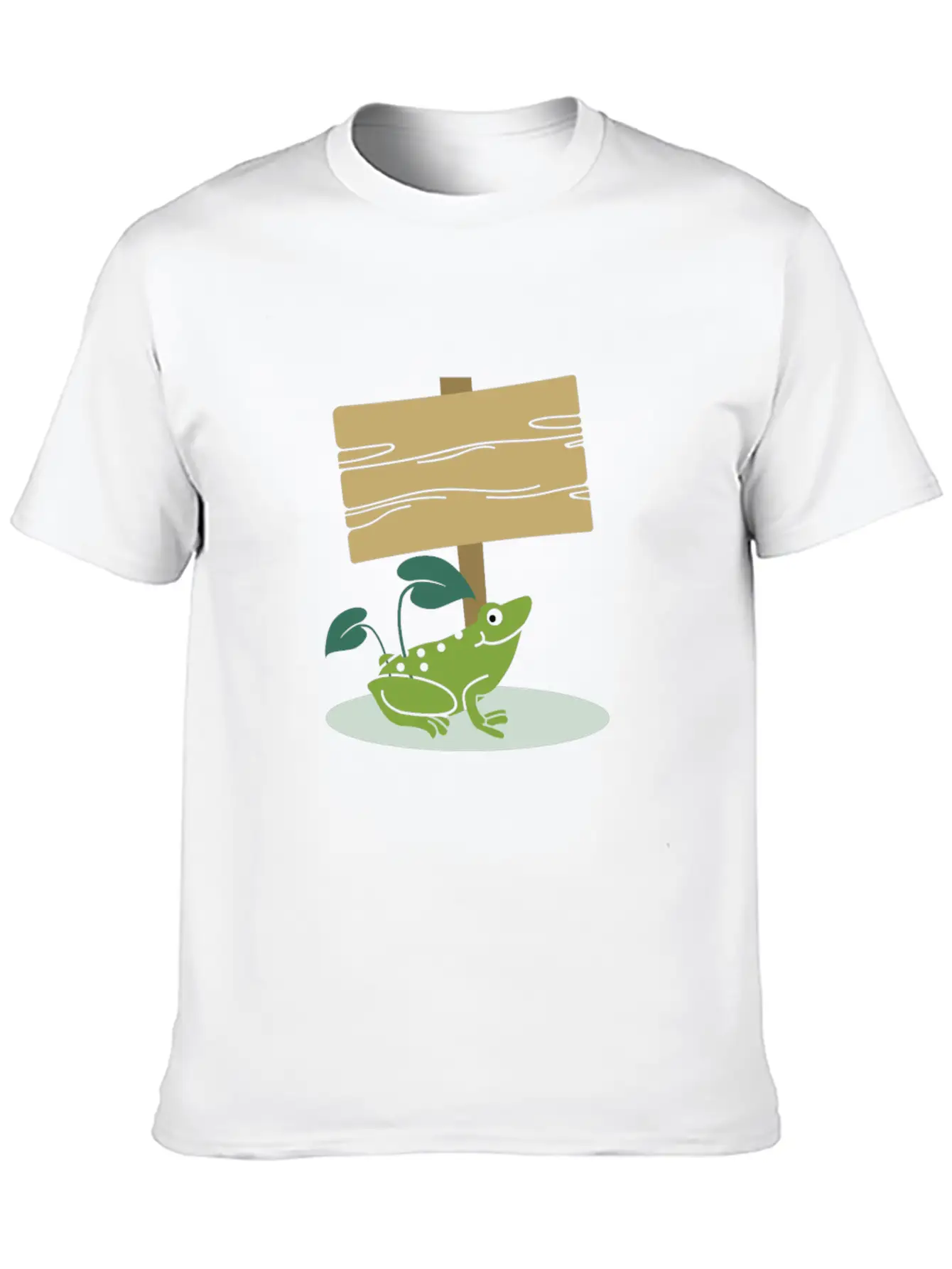 Frog With Sign -Write Your Own Custom Text Message Unisex Casual T-Shirt – Clean Design For Daily Comfort