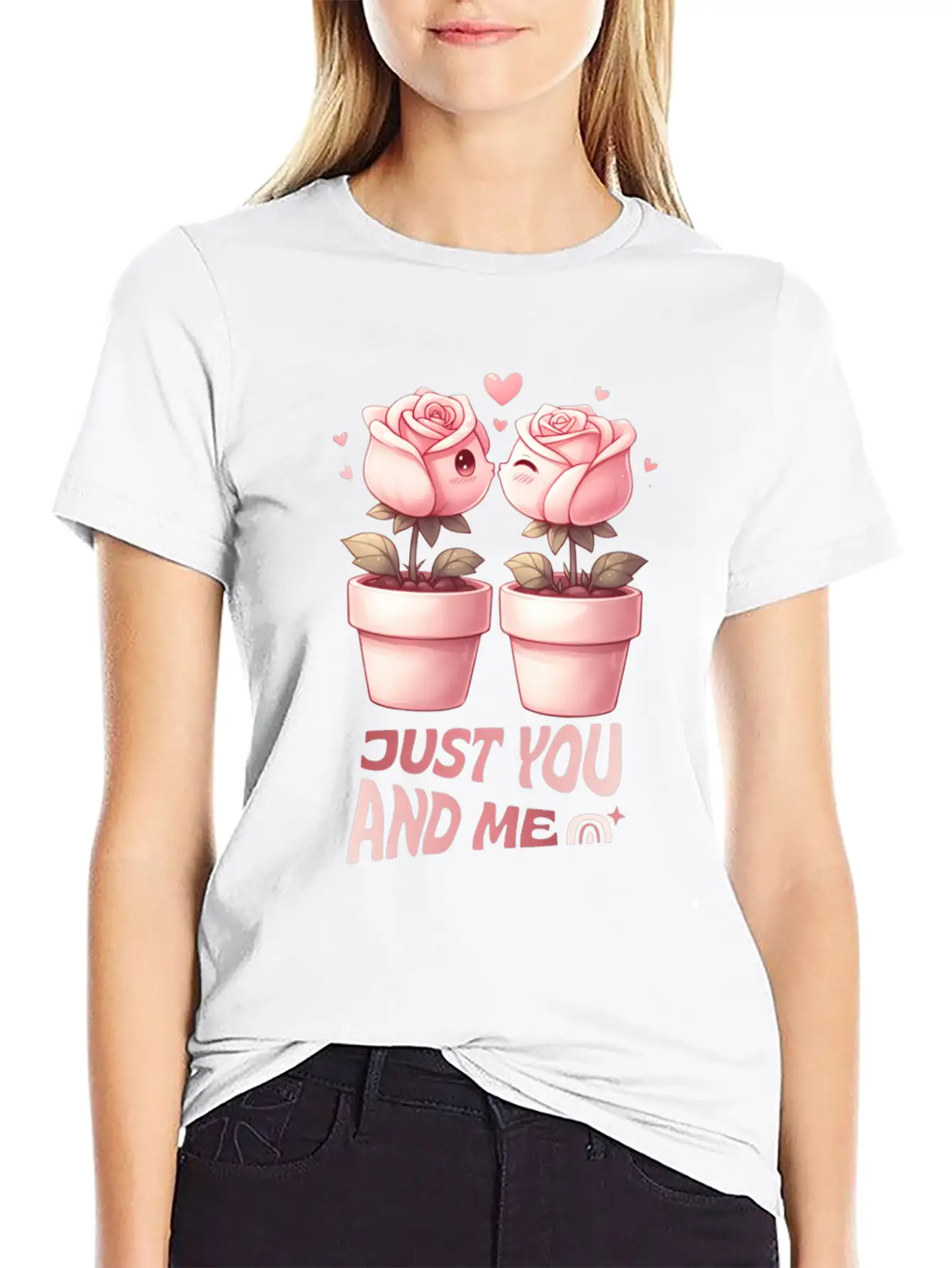 From Seed To Hearts JUST YOU AND ME Essential Unisex Summer Tee – Soft Cotton Casual Fit