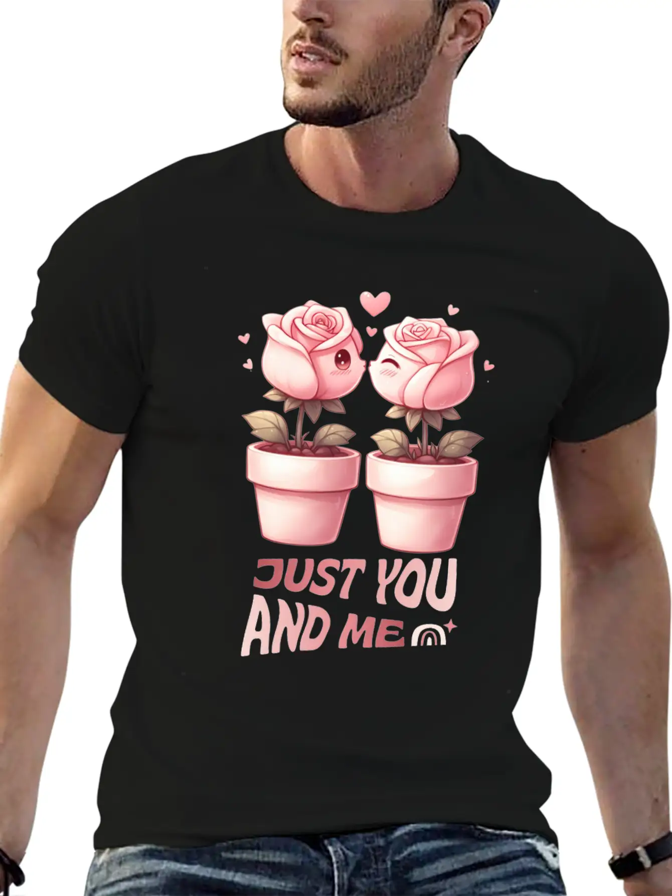 From Seed To Hearts JUST YOU AND ME Essential Unisex Summer Tee – Soft Cotton Casual Fit