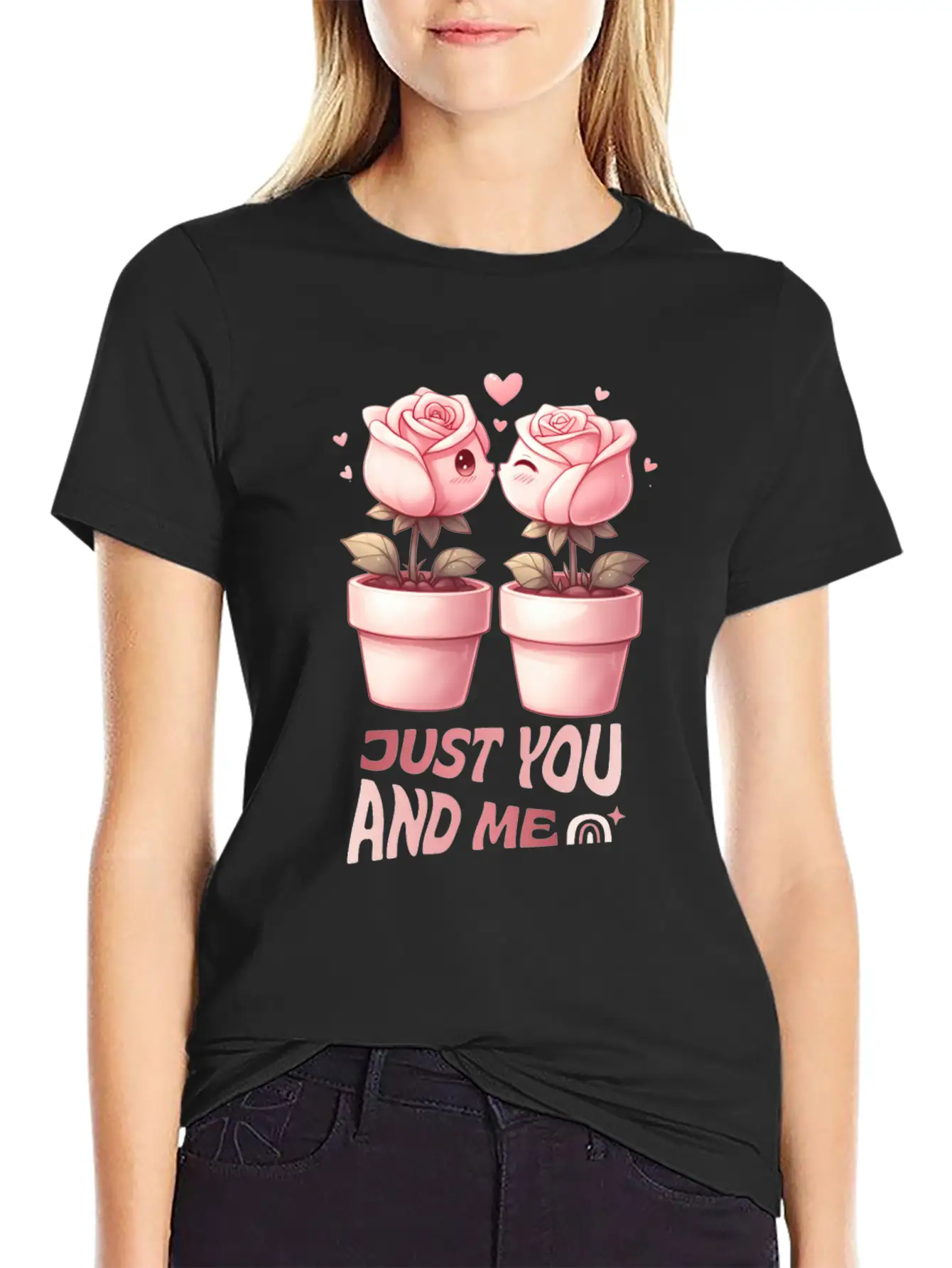 From Seed To Hearts JUST YOU AND ME Essential Unisex Summer Tee – Soft Cotton Casual Fit