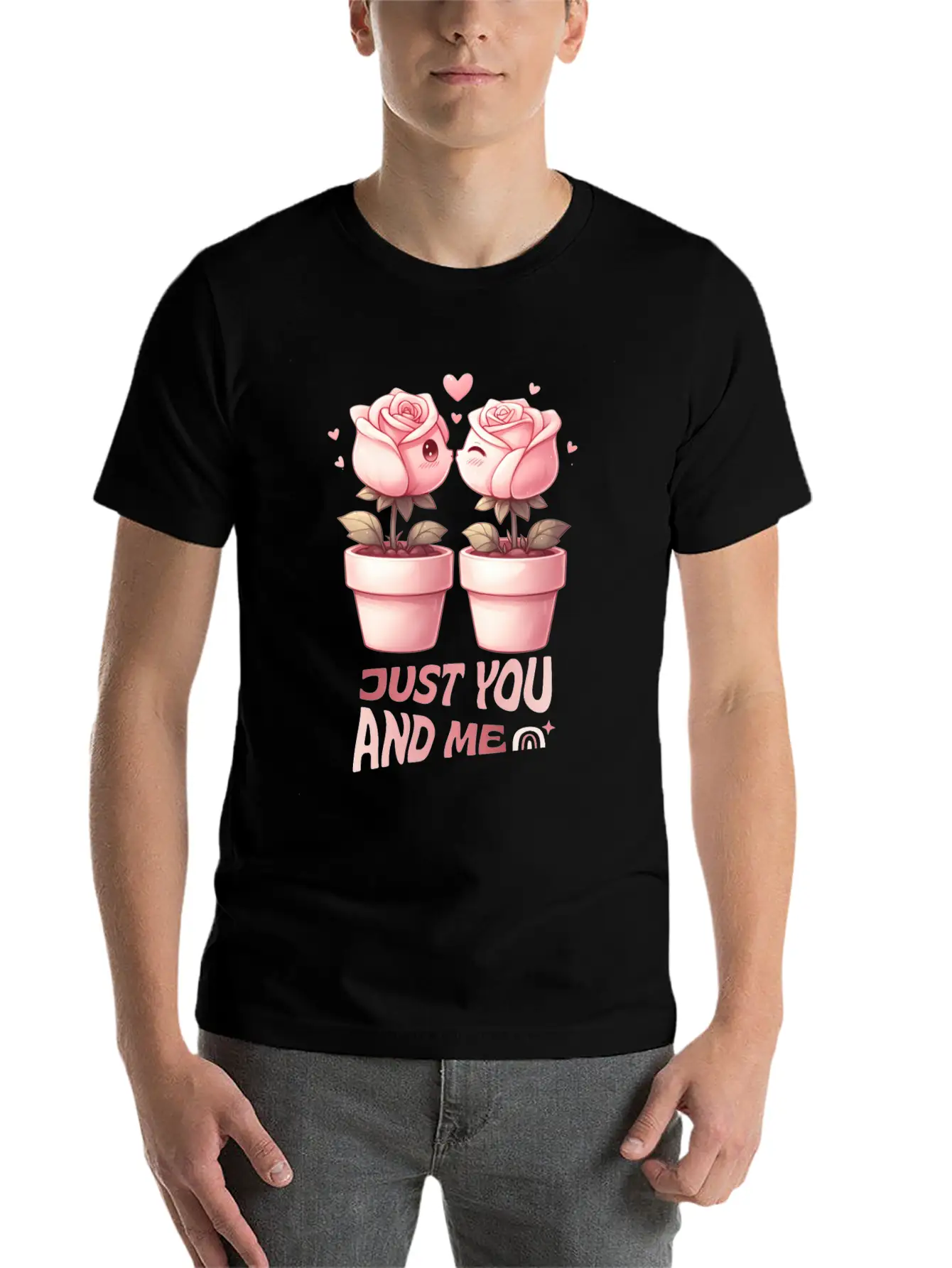 From Seed To Hearts JUST YOU AND ME Essential Unisex Summer Tee – Soft Cotton Casual Fit
