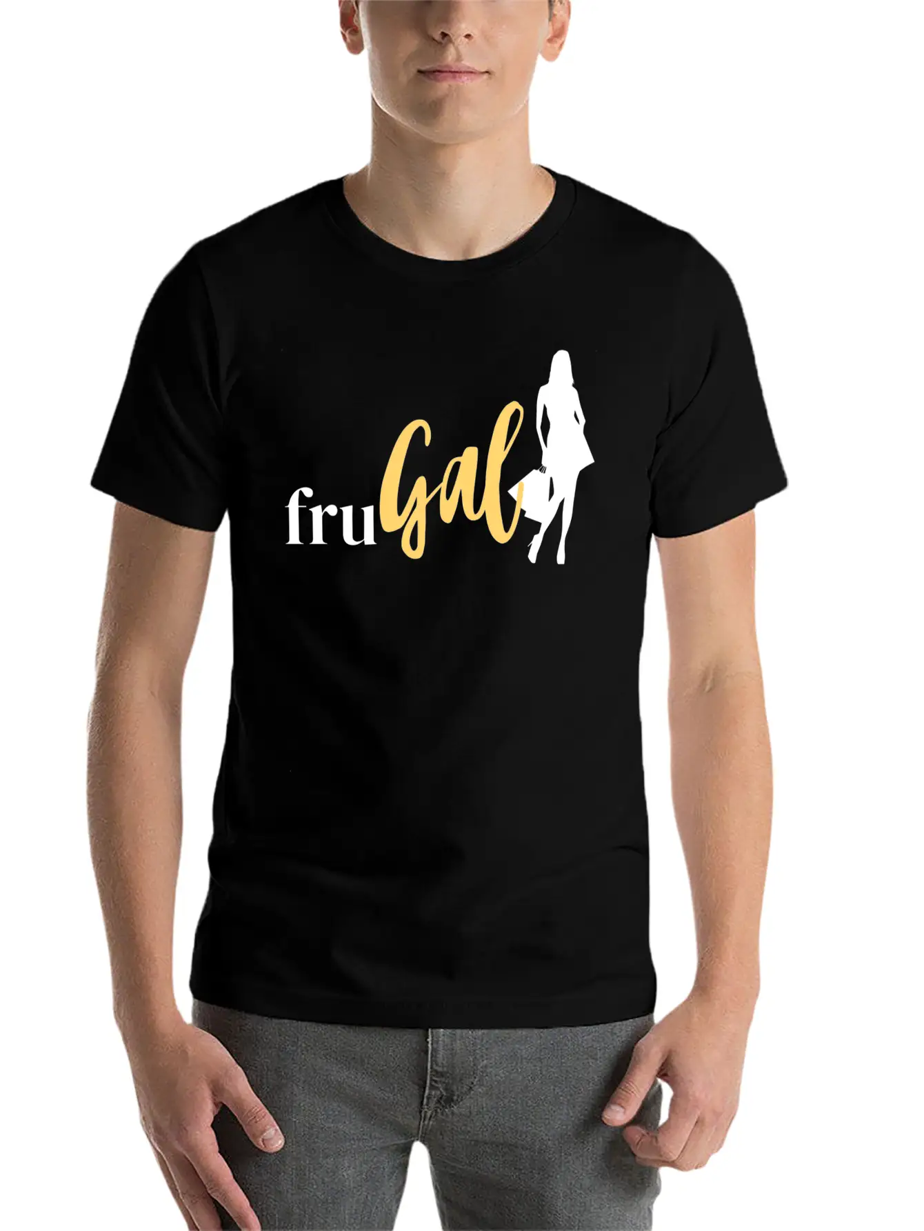 FruGal - White And Yellow - No FCL Name Essential Unisex Summer Tee – Soft Cotton Casual Fit