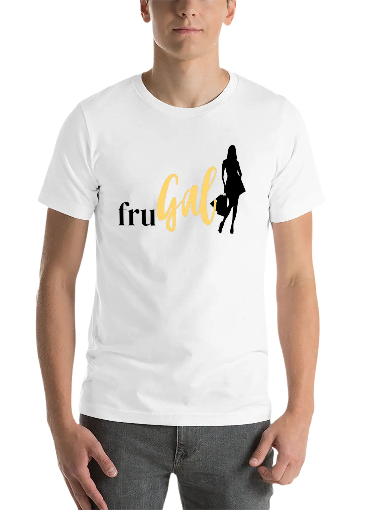 FruGal - White And Yellow - No FCL Name Essential Unisex Summer Tee – Soft Cotton Casual Fit