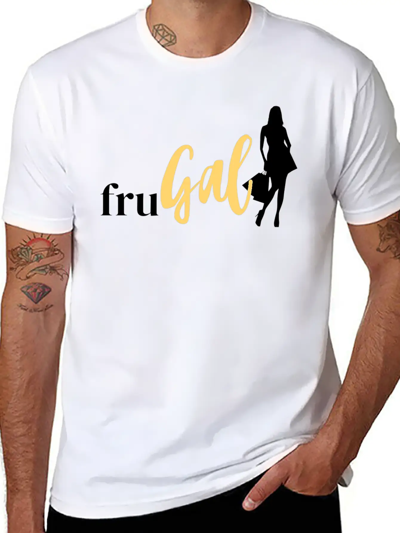 FruGal - White And Yellow - No FCL Name Essential Unisex Summer Tee – Soft Cotton Casual Fit