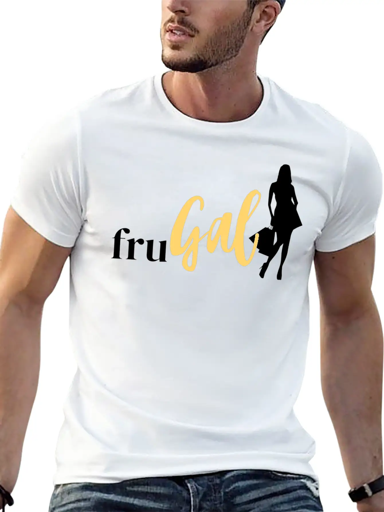 FruGal - White And Yellow - No FCL Name Essential Unisex Summer Tee – Soft Cotton Casual Fit