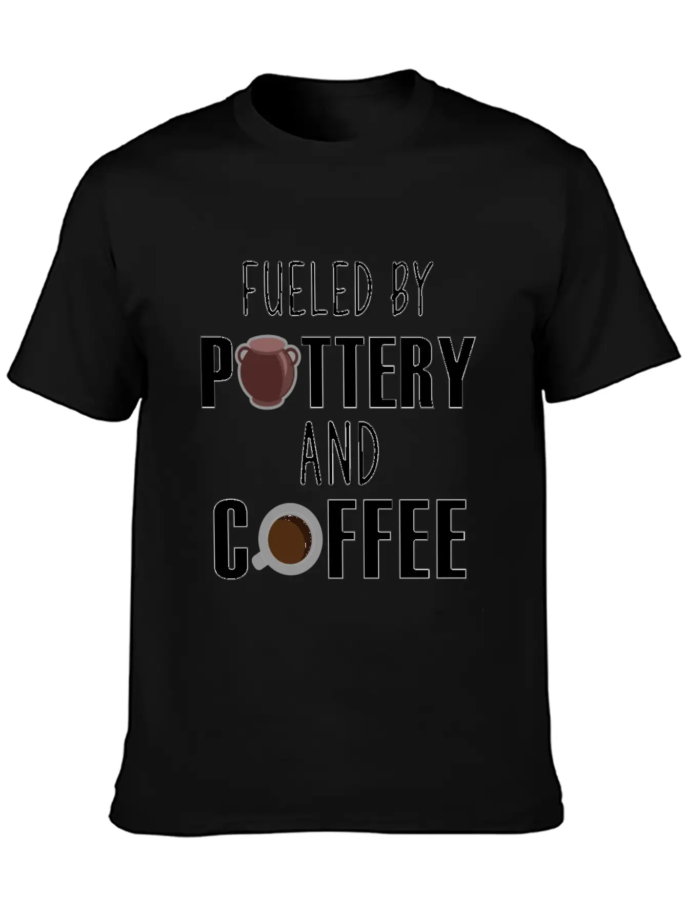 Fueled By Pottery And Coffee Lover Potters Gift Comfortable Minimalist Graphic Tee – Summer Style Essential