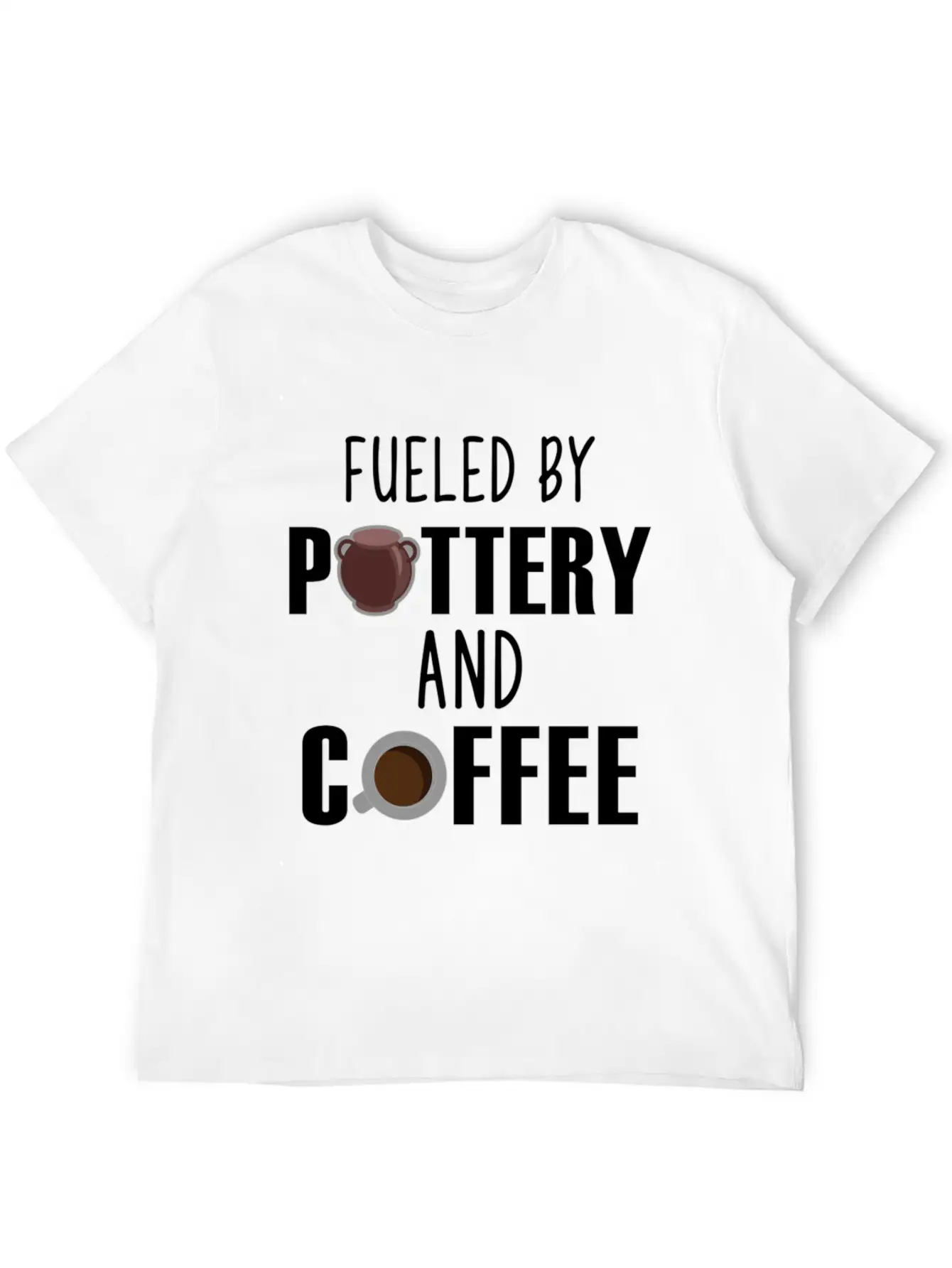 Fueled By Pottery And Coffee Lover Potters Gift Comfortable Minimalist Graphic Tee – Summer Style Essential