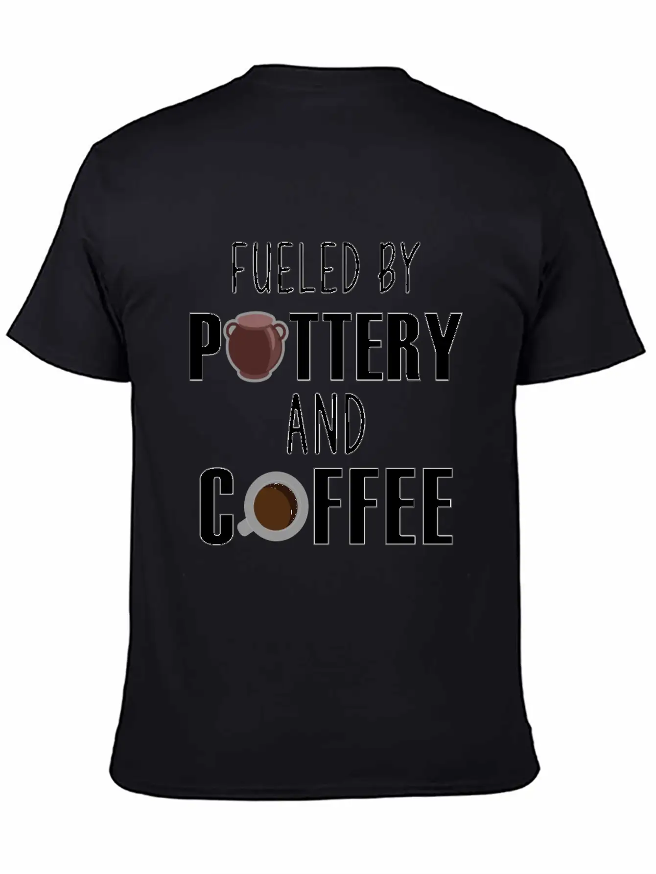 Fueled By Pottery And Coffee Lover Potters Gift Comfortable Minimalist Graphic Tee – Summer Style Essential