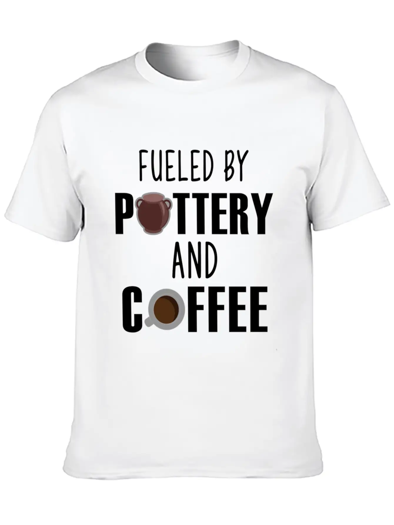Fueled By Pottery And Coffee Lover Potters Gift Comfortable Minimalist Graphic Tee – Summer Style Essential