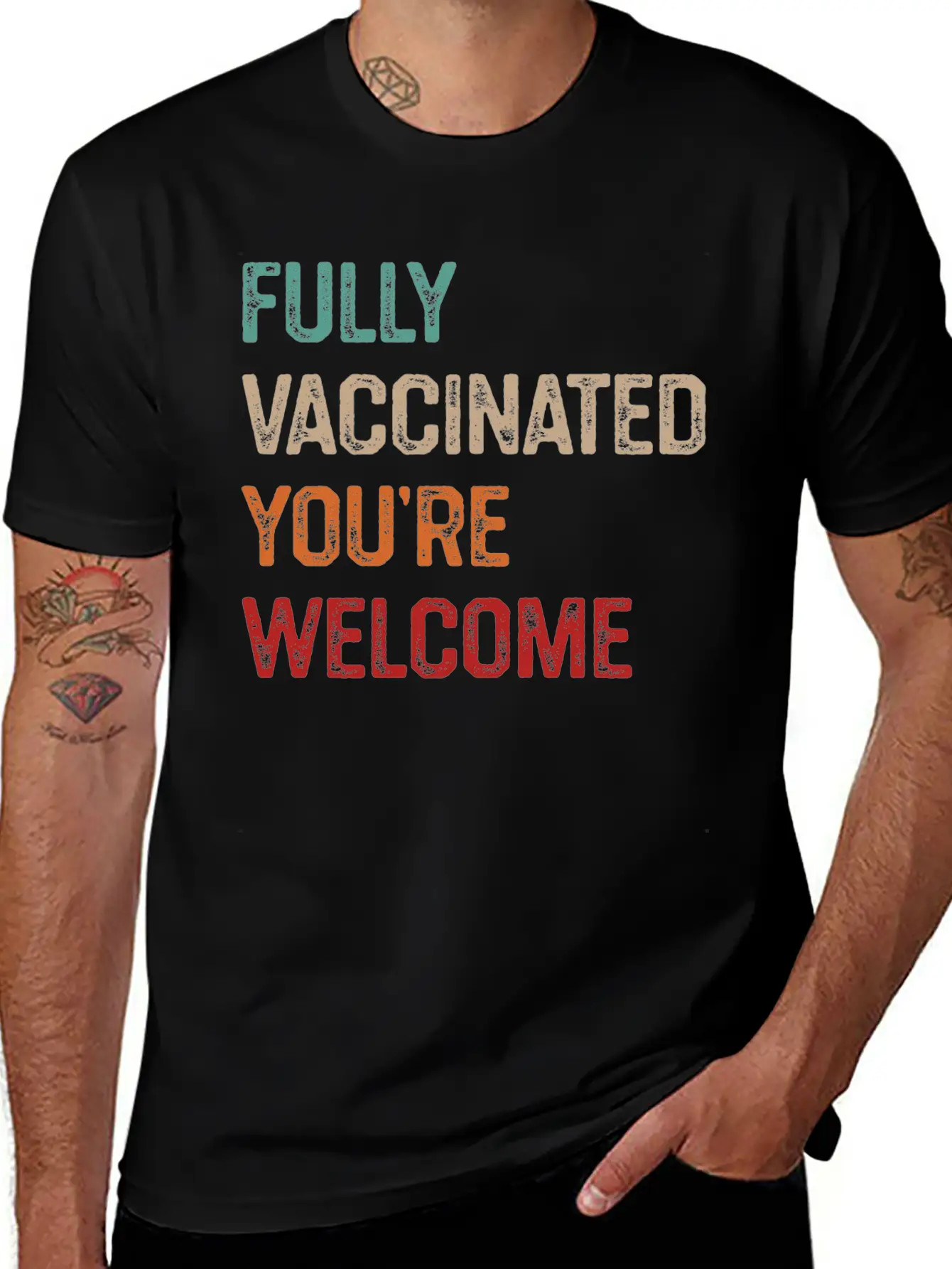 Fully Vaccinated You’re Welcome, Funny Vaccinated Stylish Everyday T-Shirt – Unisex Basic Cotton Tee