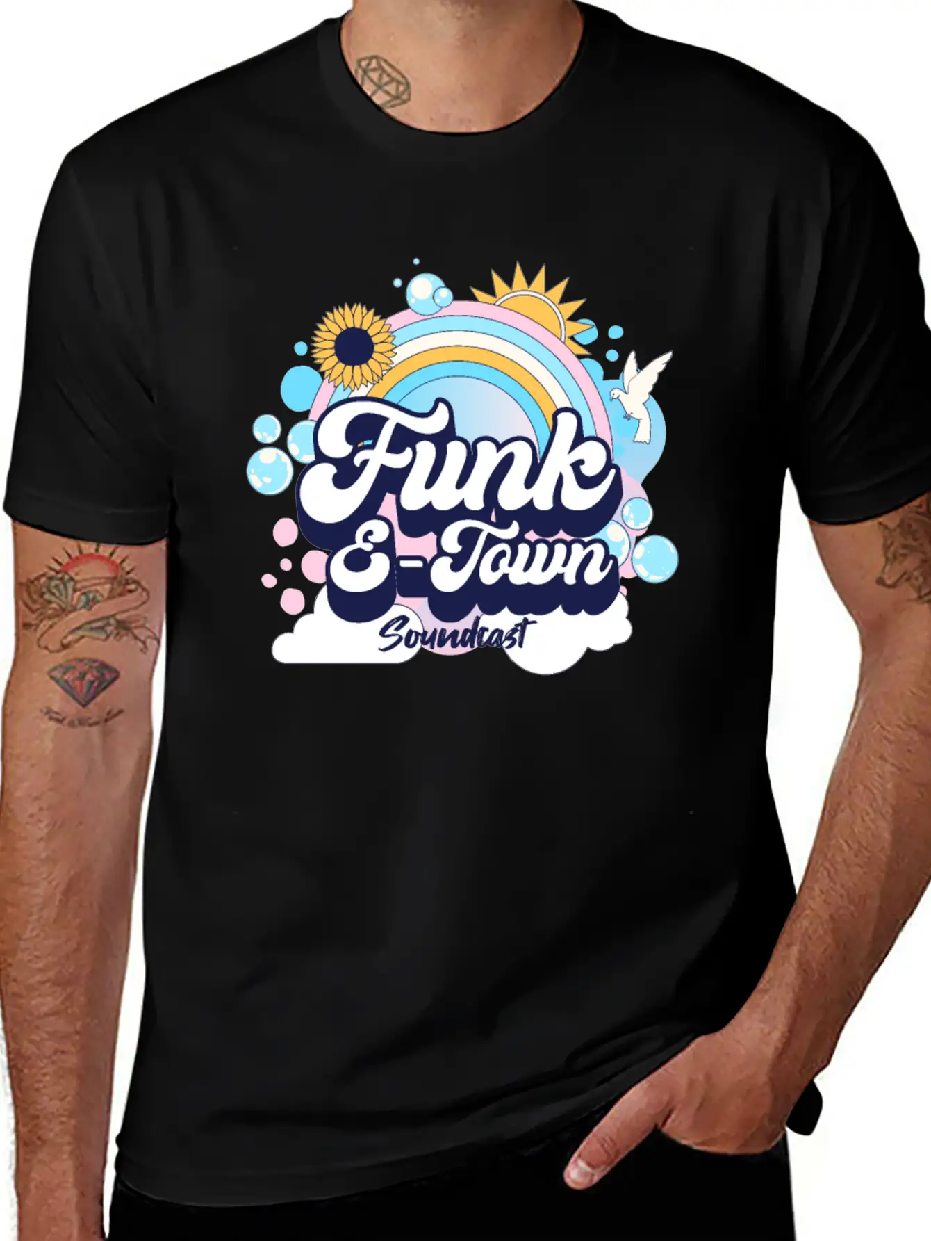 FUNK E-TOWN SOUNDCAST (darker Logo) Comfortable Minimalist Graphic Tee – Summer Style Essential