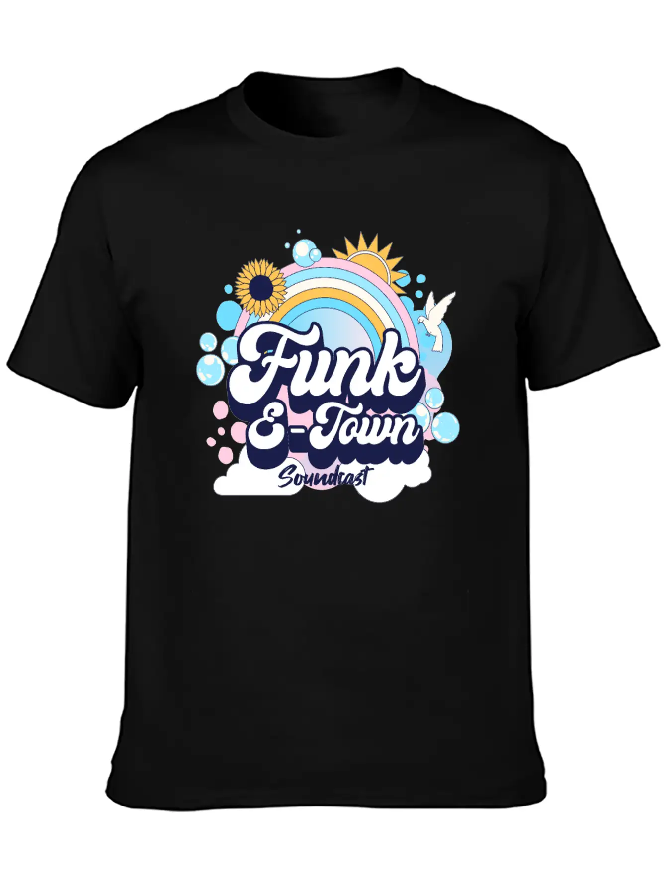 FUNK E-TOWN SOUNDCAST (darker Logo) Comfortable Minimalist Graphic Tee – Summer Style Essential