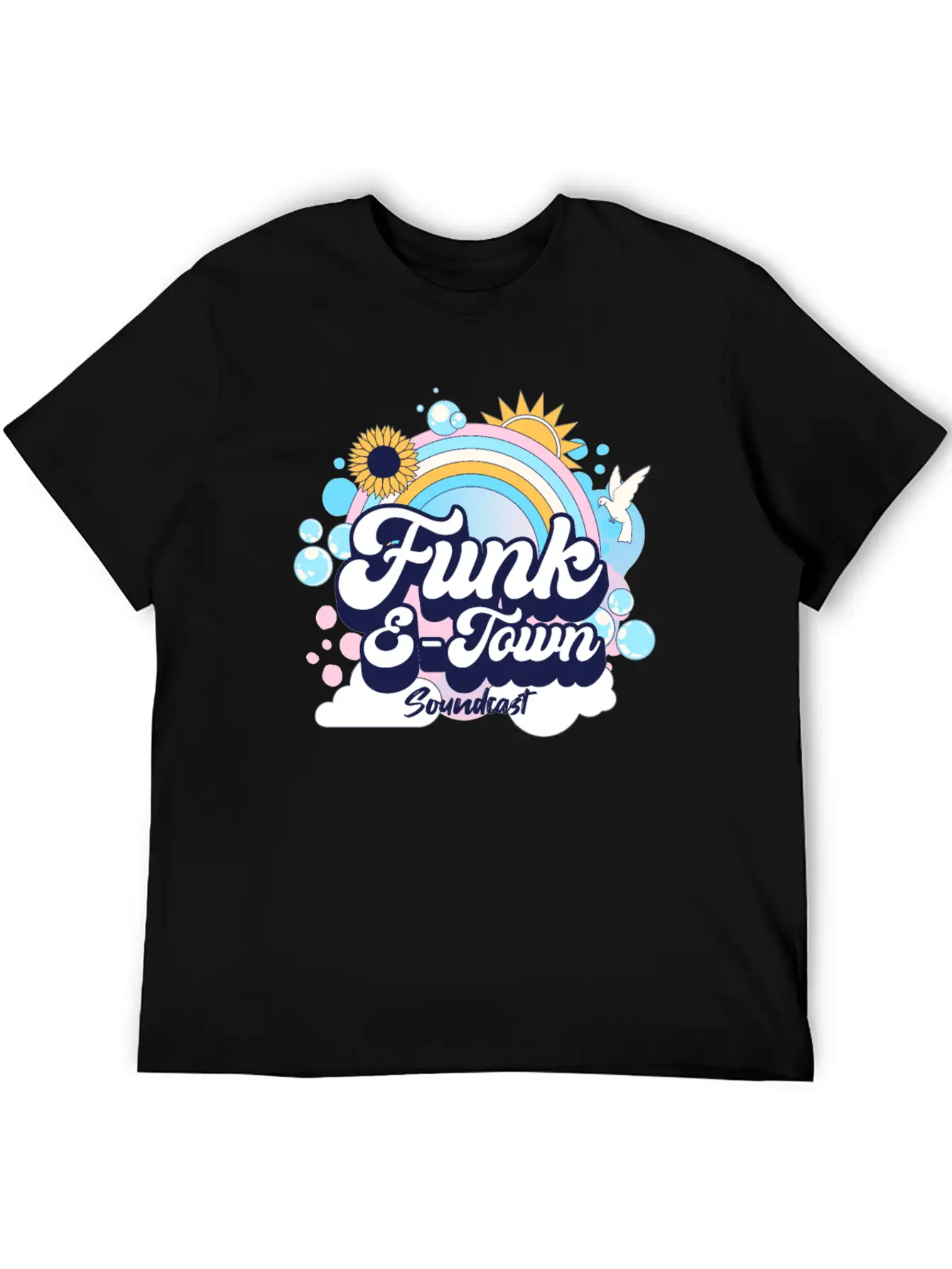 FUNK E-TOWN SOUNDCAST (darker Logo) Comfortable Minimalist Graphic Tee – Summer Style Essential