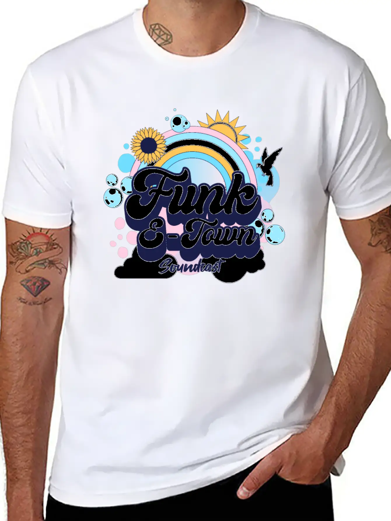 FUNK E-TOWN SOUNDCAST (darker Logo) Comfortable Minimalist Graphic Tee – Summer Style Essential