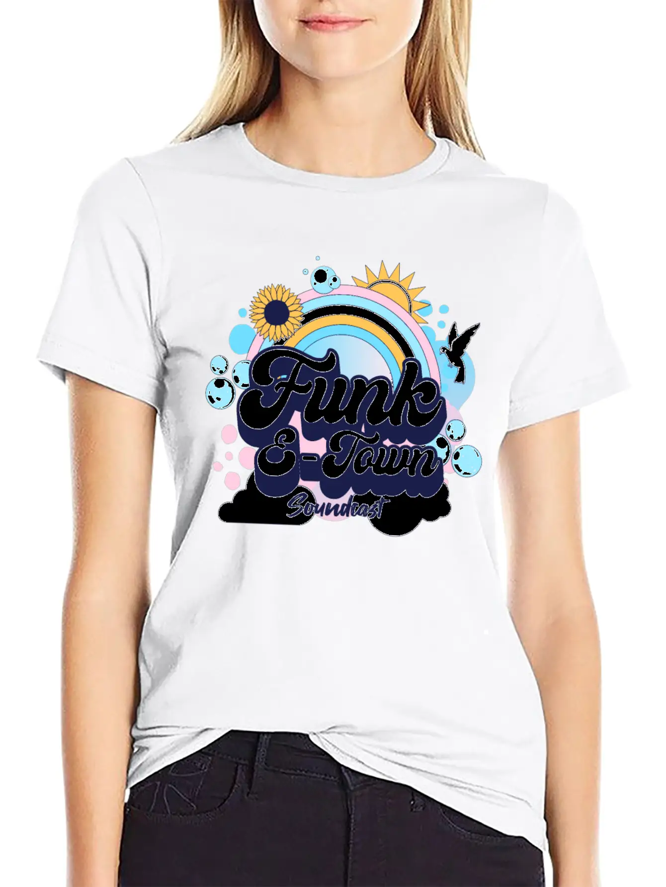 FUNK E-TOWN SOUNDCAST (darker Logo) Comfortable Minimalist Graphic Tee – Summer Style Essential