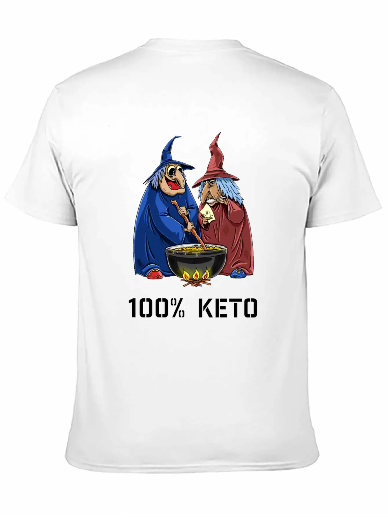 Funny 100% Keto Cooking Witches Basic Graphic T-Shirt – Daily Comfort In Soft Cotton