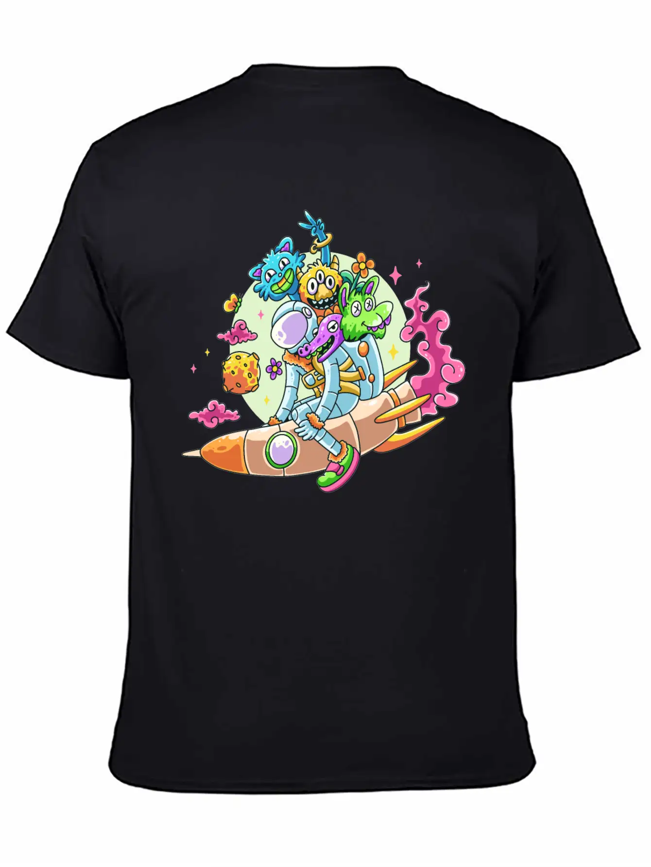 Funny Astronaut Doodle Basic Graphic T-Shirt – Daily Comfort In Soft Cotton