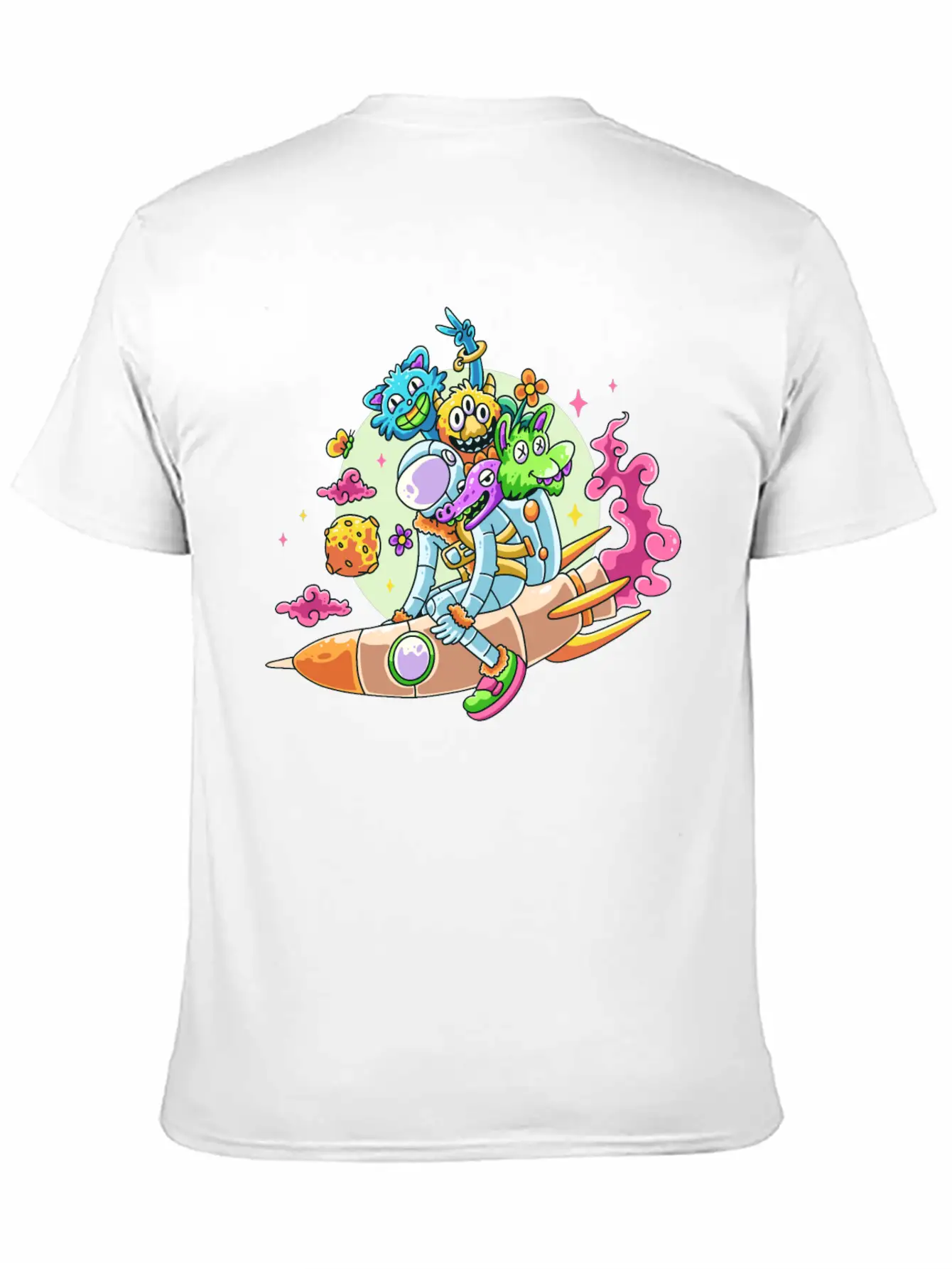 Funny Astronaut Doodle Basic Graphic T-Shirt – Daily Comfort In Soft Cotton