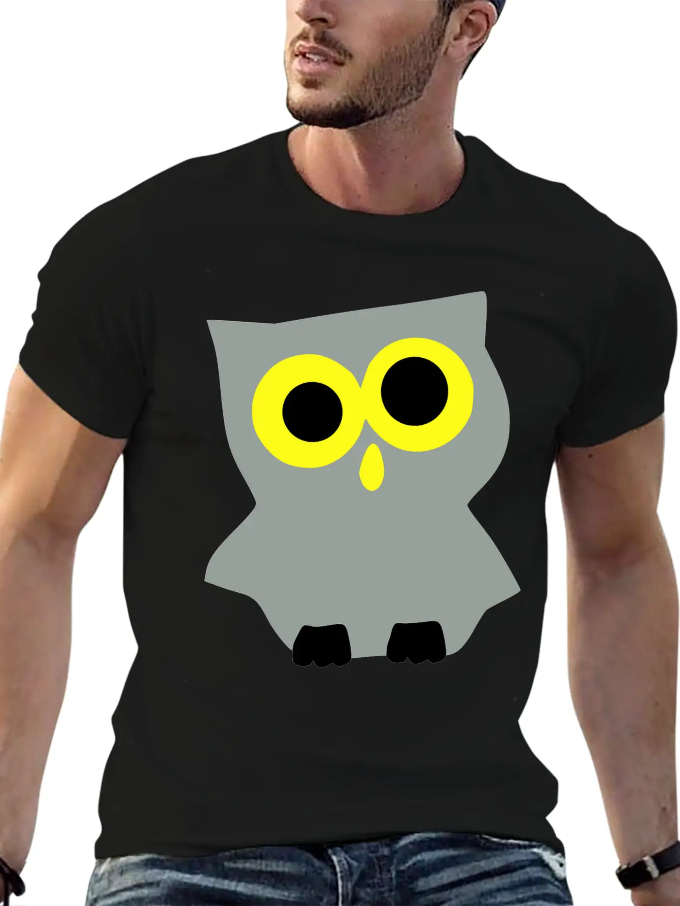 Funny_baby_owl_vector Art Unisex Short Sleeve Soft Cotton T-Shirt – Casual Everyday Wear