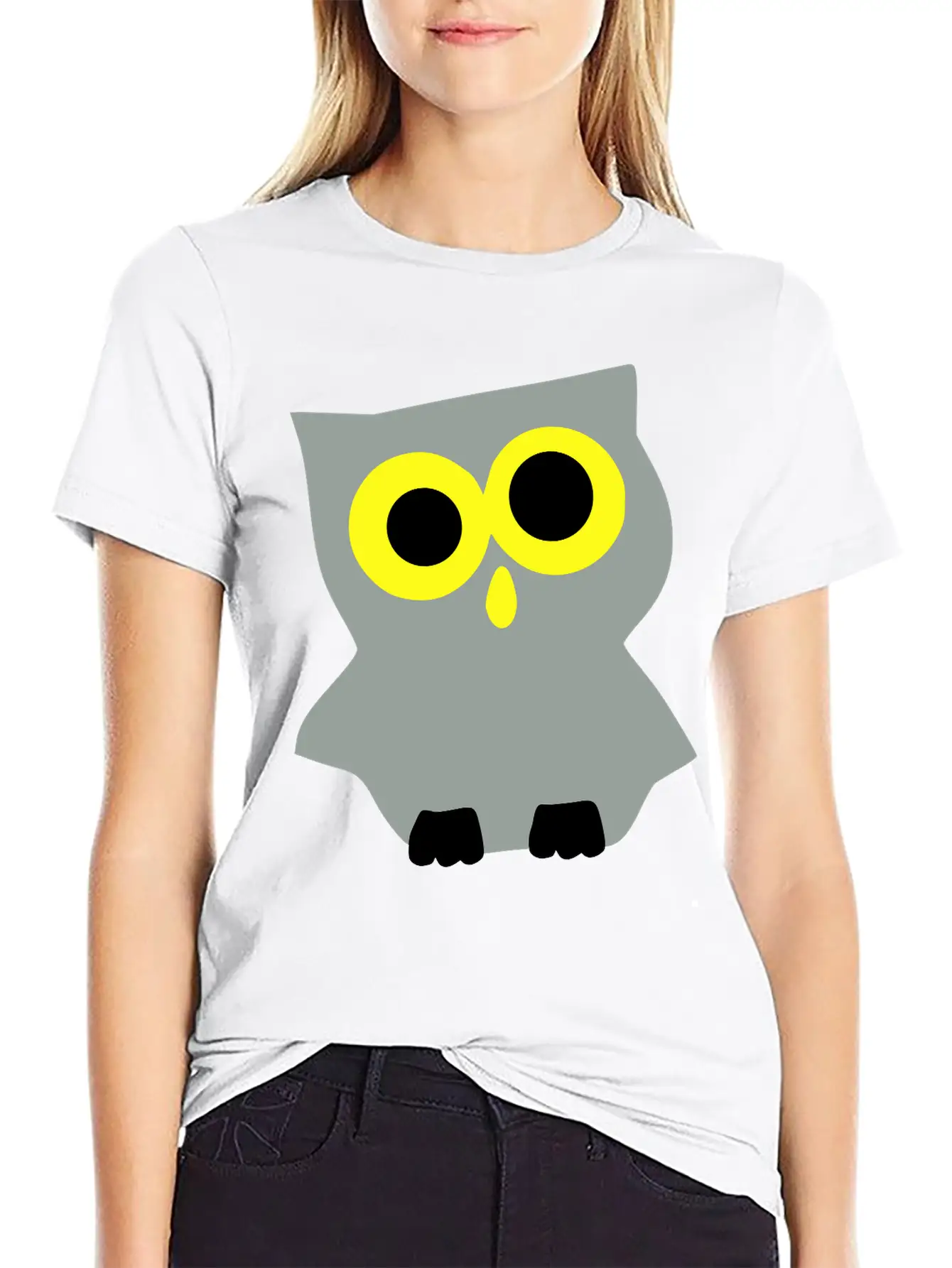 Funny_baby_owl_vector Art Unisex Short Sleeve Soft Cotton T-Shirt – Casual Everyday Wear