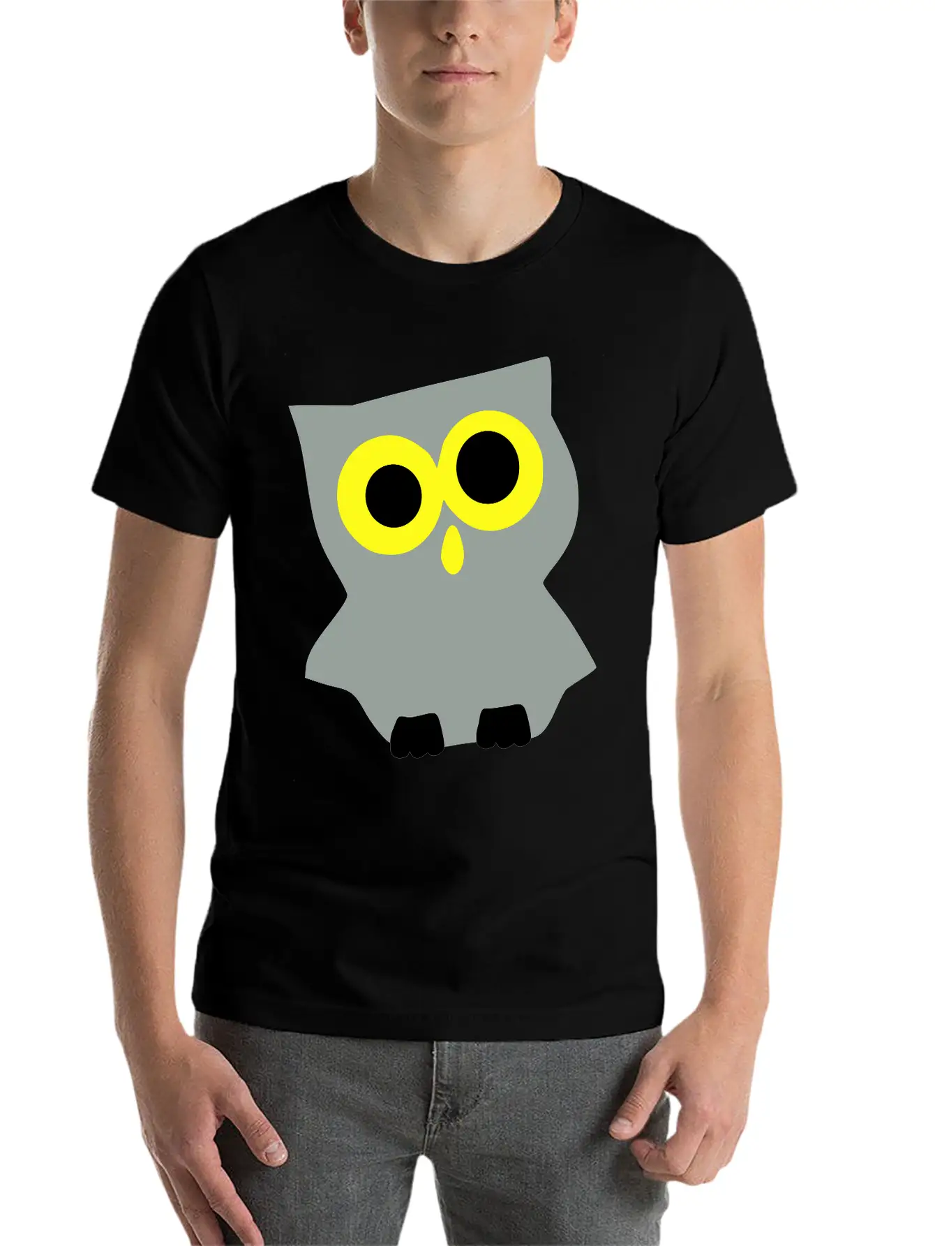 Funny_baby_owl_vector Art Unisex Short Sleeve Soft Cotton T-Shirt – Casual Everyday Wear