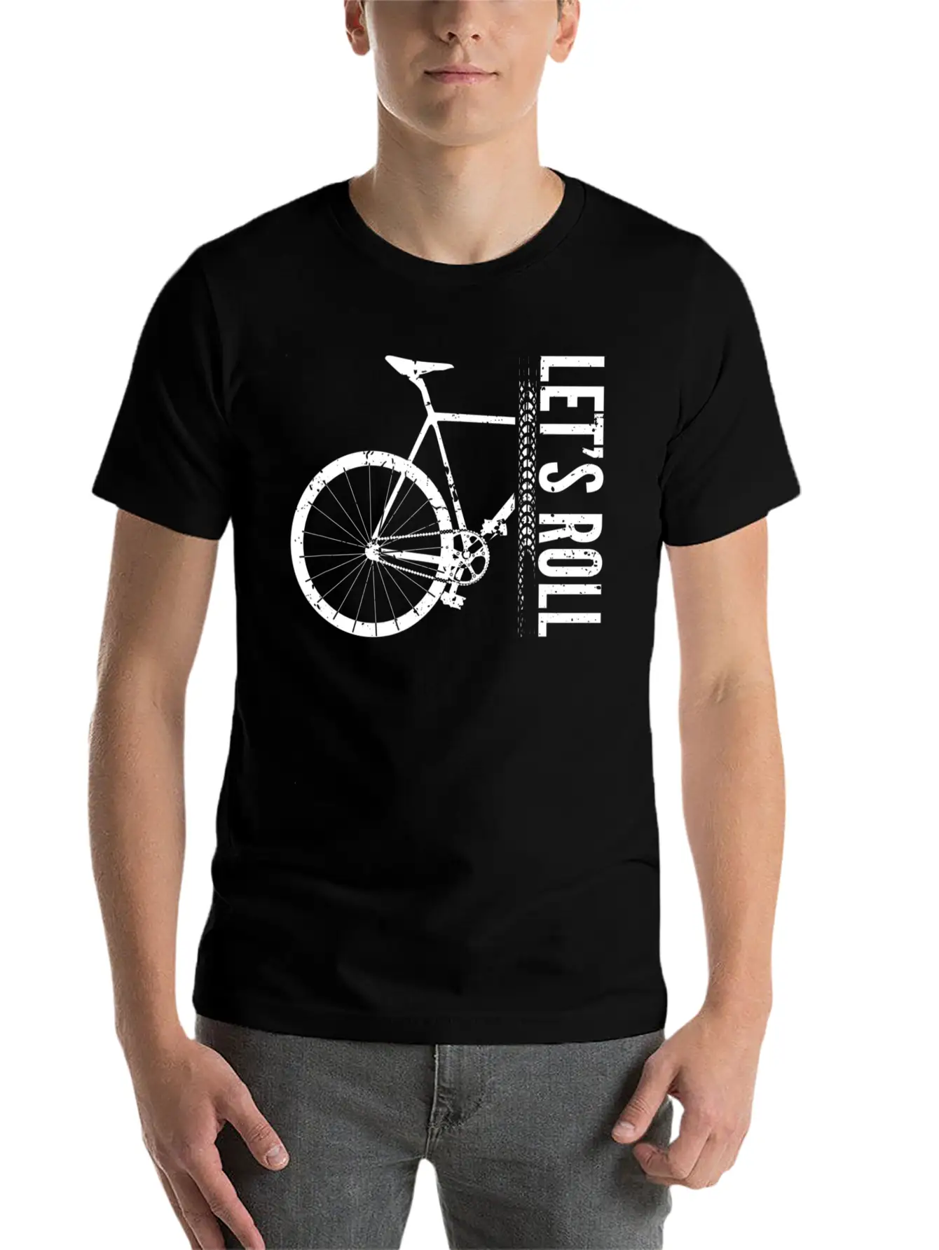 Funny Bicycle Lets Roll Cycling Bike I Love My Unisex Short Sleeve Soft Cotton T-Shirt – Casual Everyday Wear