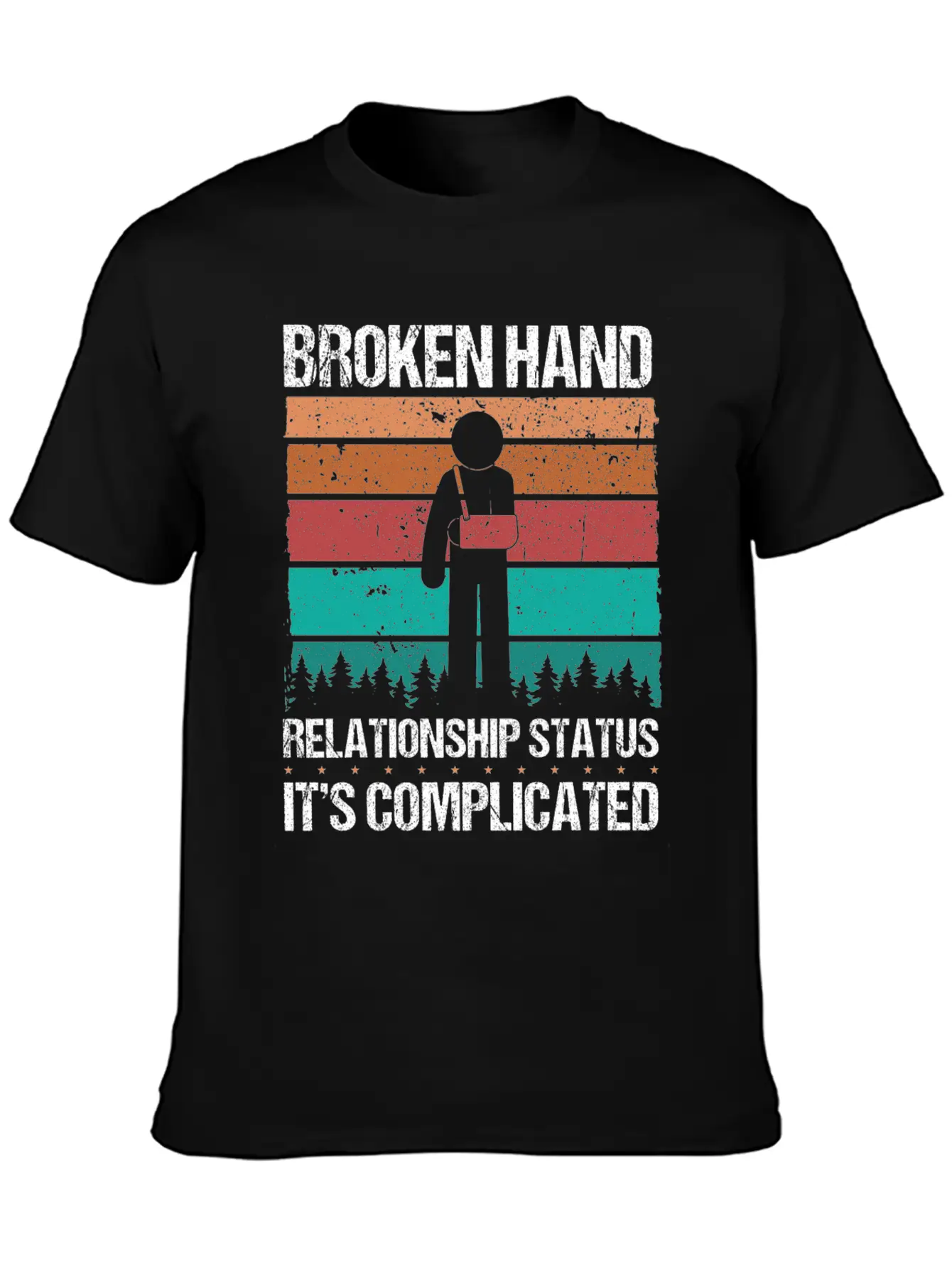 Funny Broken Hand Survivor Broken Hand Recovery Unisex Short Sleeve Soft Cotton T-Shirt – Casual Everyday Wear