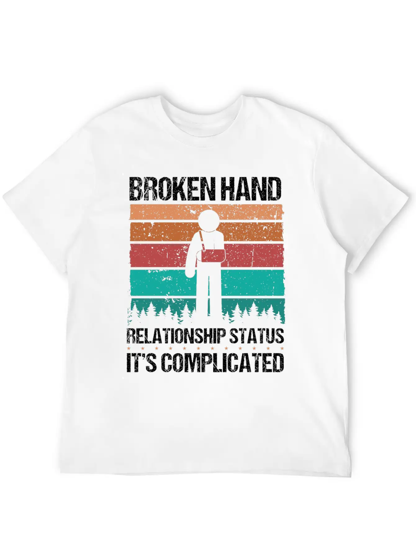 Funny Broken Hand Survivor Broken Hand Recovery Unisex Short Sleeve Soft Cotton T-Shirt – Casual Everyday Wear