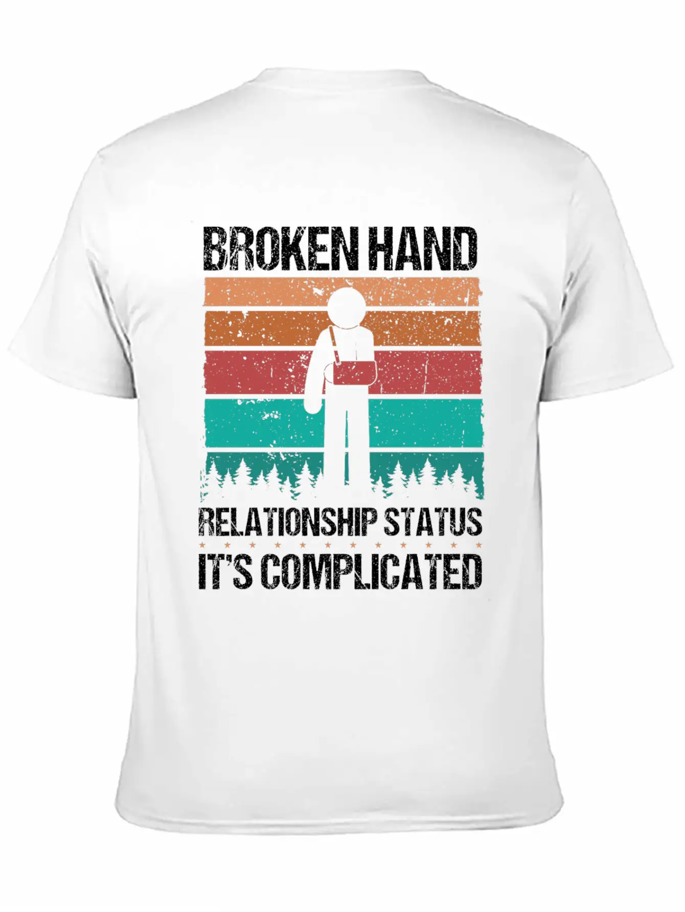 Funny Broken Hand Survivor Broken Hand Recovery Unisex Short Sleeve Soft Cotton T-Shirt – Casual Everyday Wear