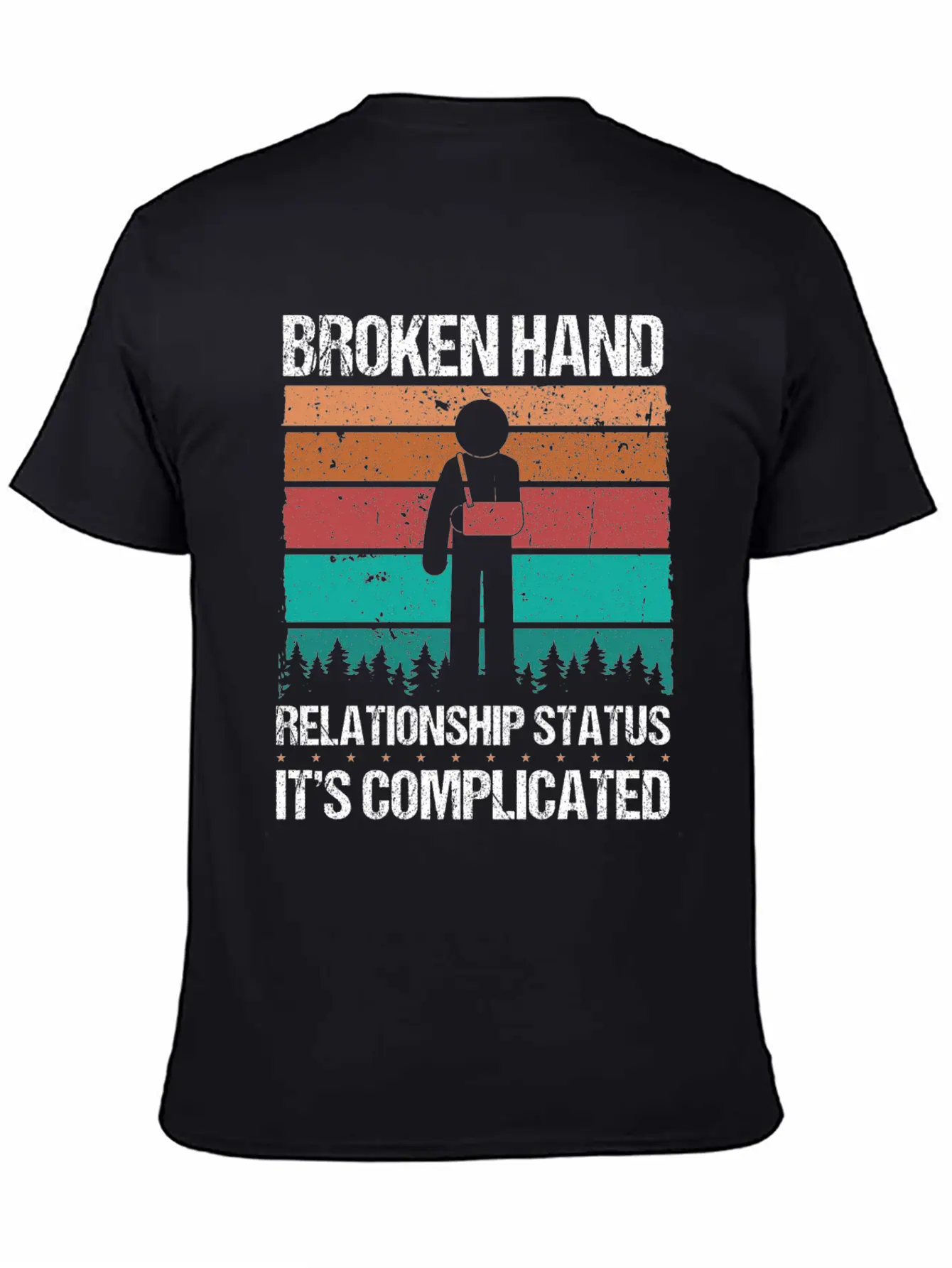 Funny Broken Hand Survivor Broken Hand Recovery Unisex Short Sleeve Soft Cotton T-Shirt – Casual Everyday Wear