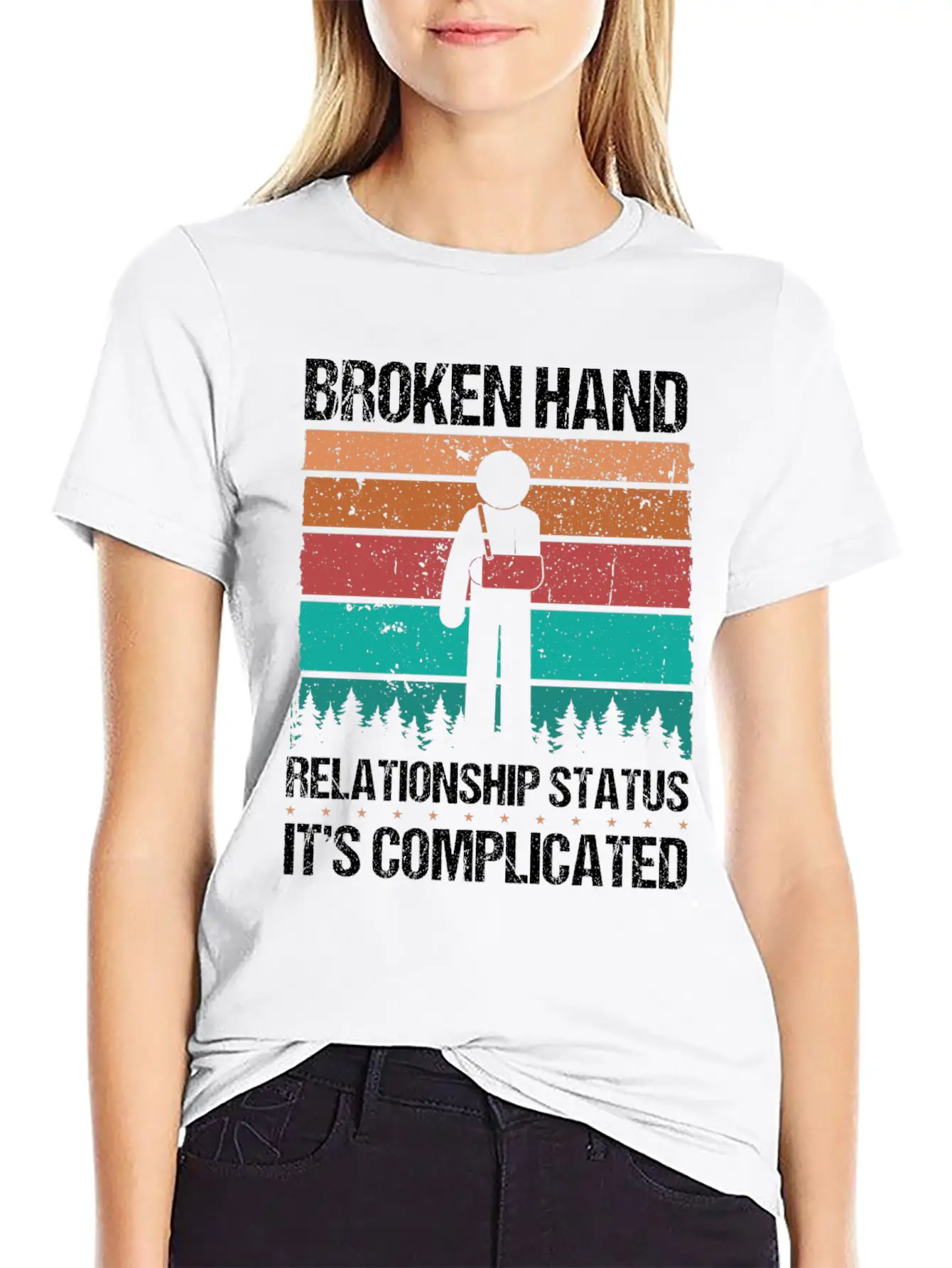 Funny Broken Hand Survivor Broken Hand Recovery Unisex Short Sleeve Soft Cotton T-Shirt – Casual Everyday Wear