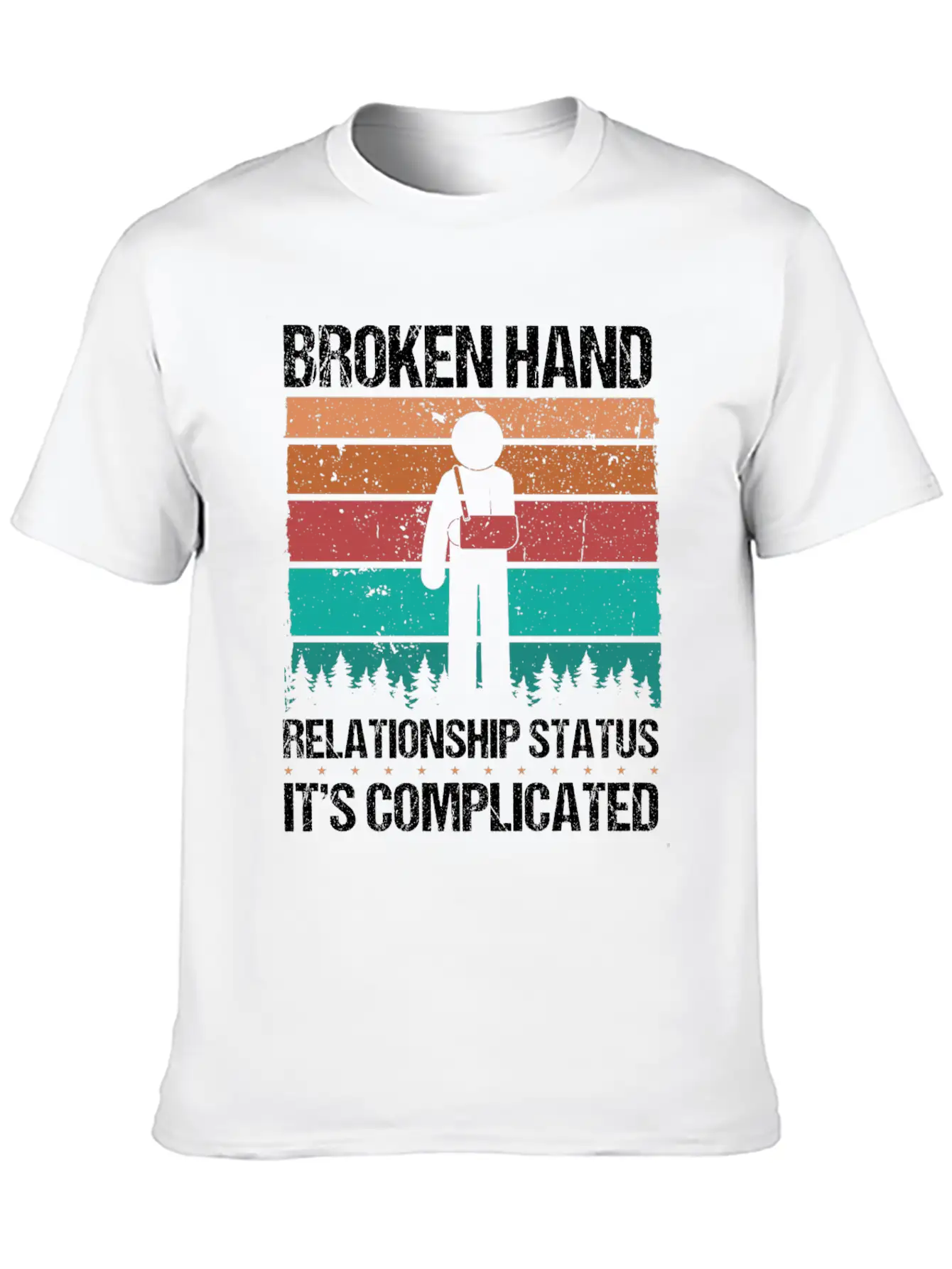 Funny Broken Hand Survivor Broken Hand Recovery Unisex Short Sleeve Soft Cotton T-Shirt – Casual Everyday Wear