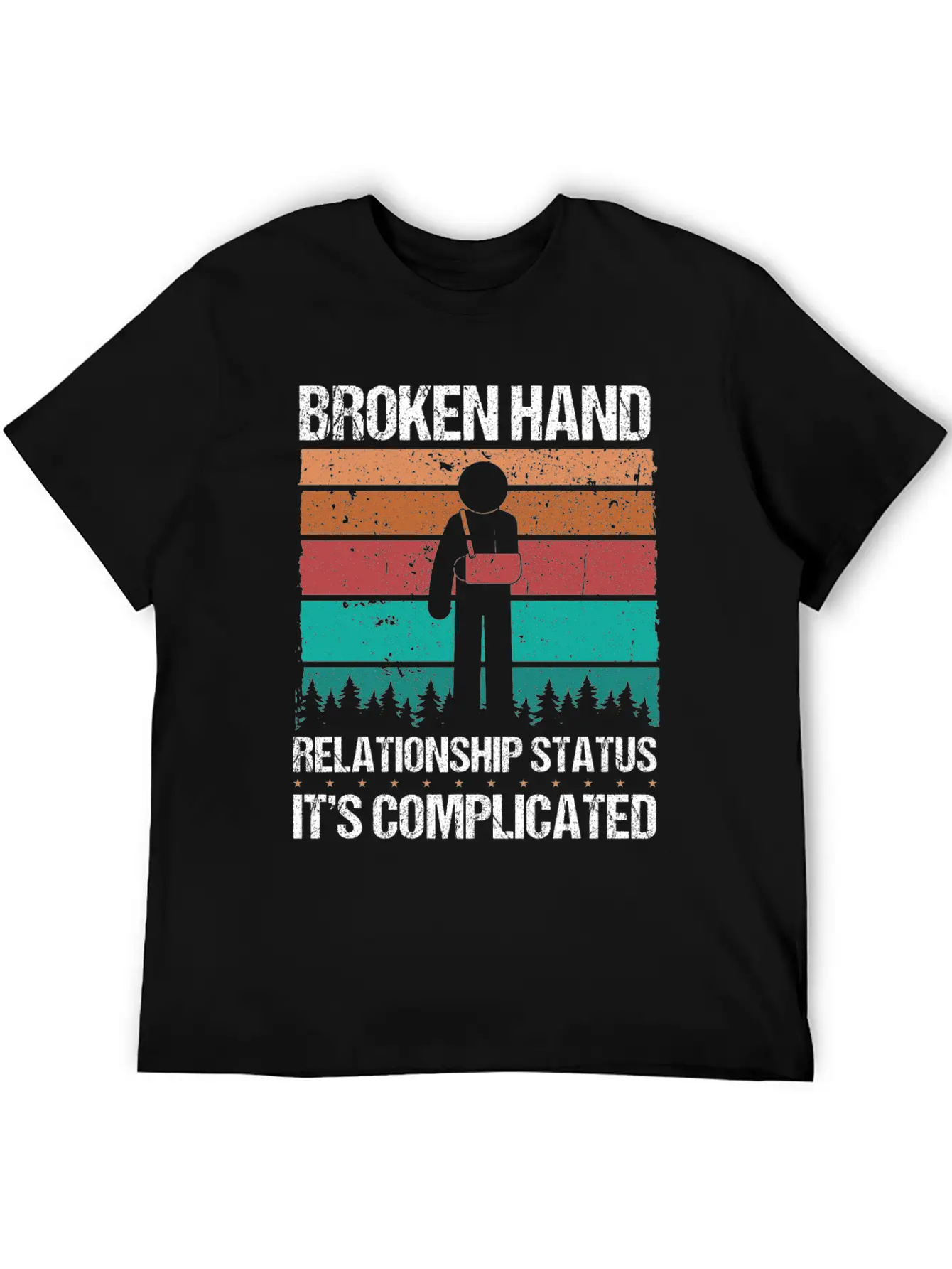 Funny Broken Hand Survivor Broken Hand Recovery Unisex Short Sleeve Soft Cotton T-Shirt – Casual Everyday Wear